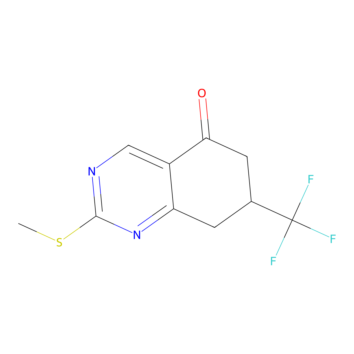 2-(Methylthio)-7-(trifluoromethyl)-7,8-dihydroquinazolin-5(6H)-one molecular structure, CAS 1420789-85-0