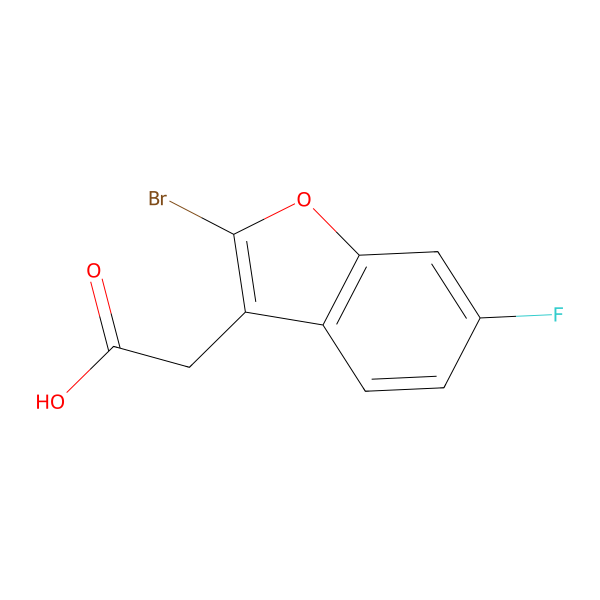 2-(2-Bromo-6-fluorobenzofuran-3-yl)acetic acid molecular structure, CAS 1420790-14-2
