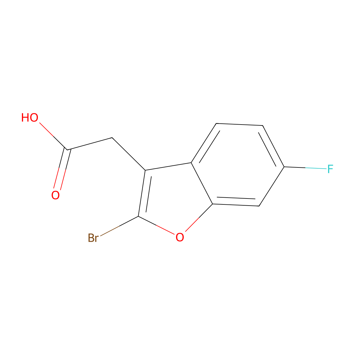 2-(2-Bromo-6-fluorobenzofuran-3-yl)acetic acid molecular structure, CAS 1420790-14-2