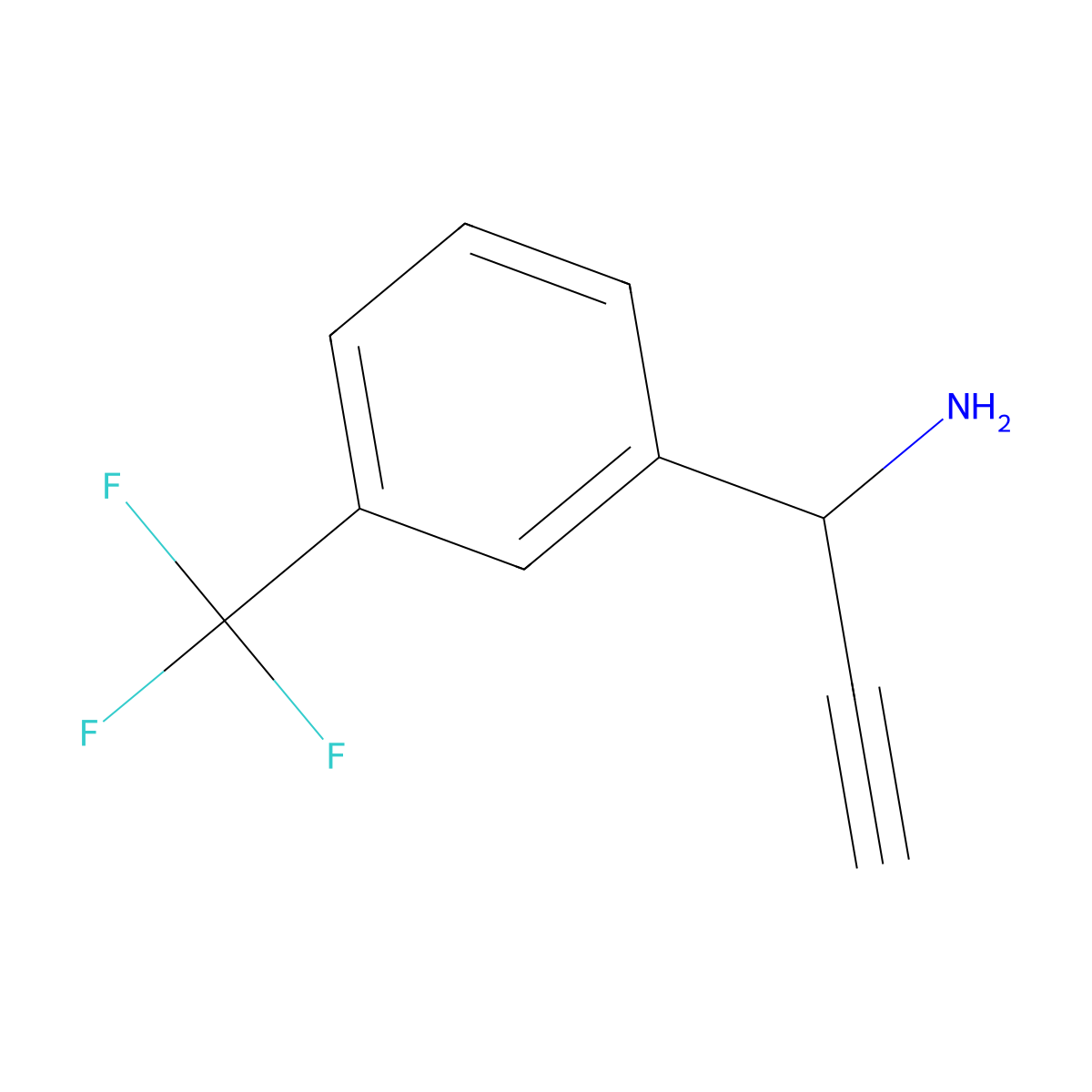 1-[3-(Trifluoromethyl)phenyl]prop-2-yn-1-amine molecular structure, CAS 1420790-39-1