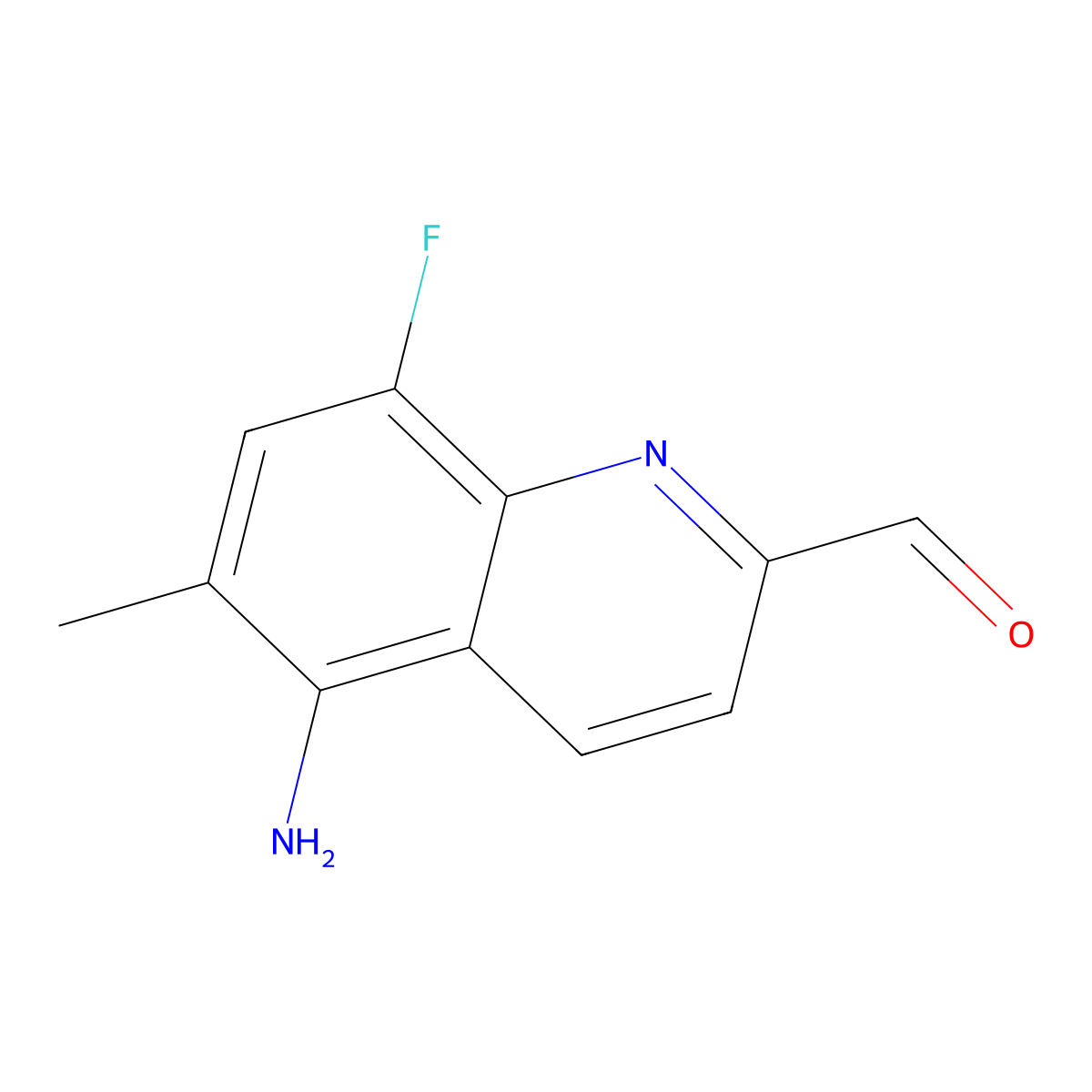 5-Amino-8-fluoro-6-methylquinoline-2-carbaldehyde molecular structure, CAS 1420790-51-7
