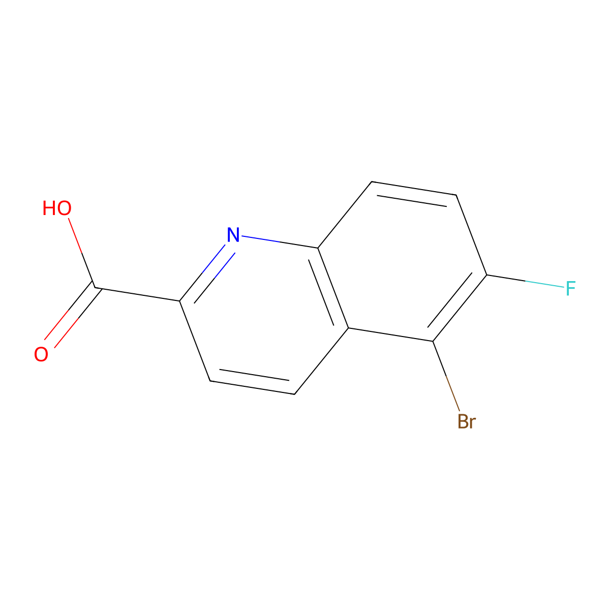 5-Bromo-6-fluoroquinoline-2-carboxylic acid molecular structure, CAS 1420790-57-3