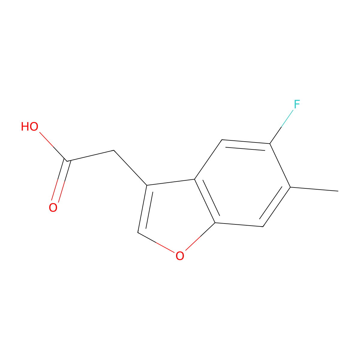 2-(5-Fluoro-6-methylbenzofuran-3-yl)acetic acid molecular structure, CAS 1420791-10-1