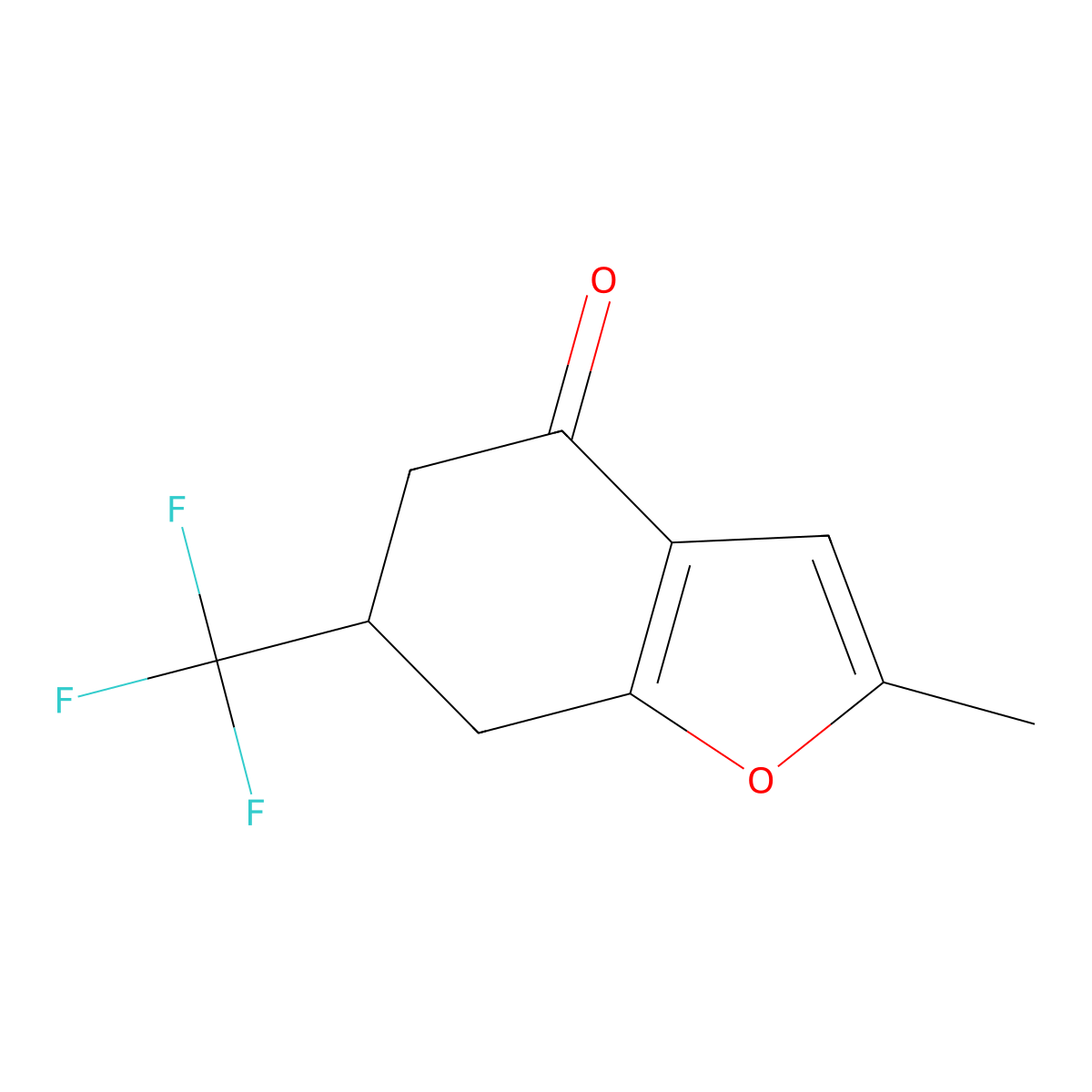 2-Methyl-6-(trifluoromethyl)-6,7-dihydrobenzofuran-4(5H)-one molecular structure, CAS 1420791-34-9