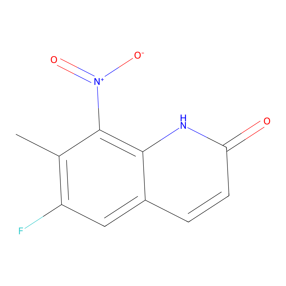 6-Fluoro-7-methyl-8-nitroquinolin-2(1H)-one molecular structure, CAS 1420791-36-1