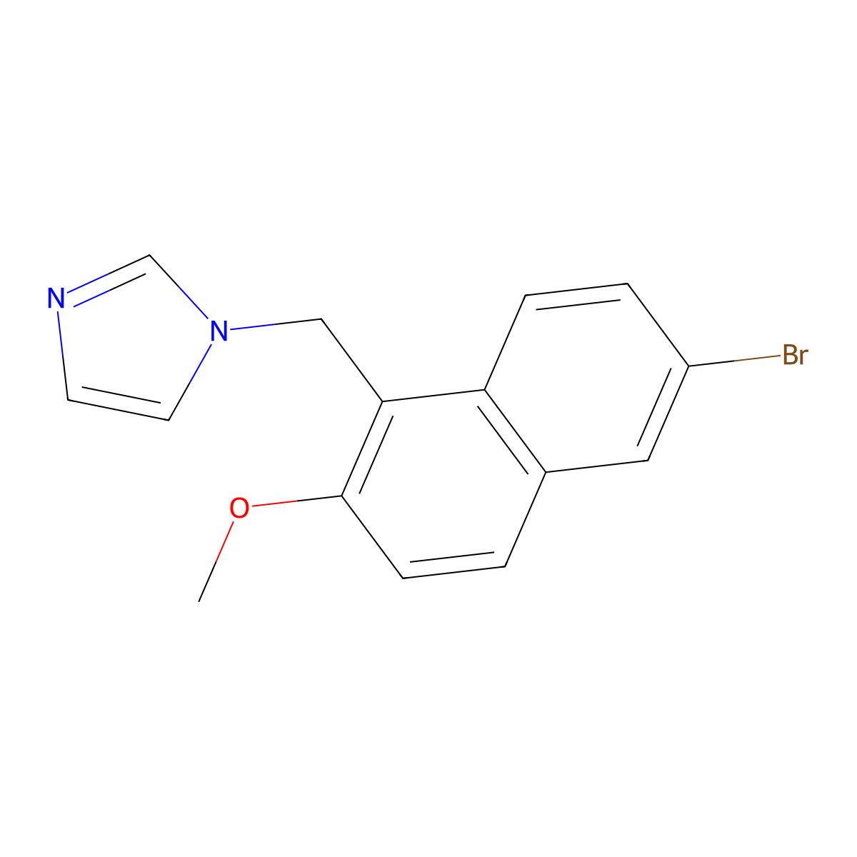 1-((6-Bromo-2-methoxynaphthalen-1-yl)methyl)-1H-imidazole molecular structure, CAS 1420791-45-2