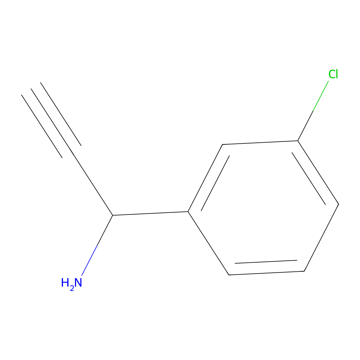 1-(3-Chlorophenyl)prop-2-yn-1-amine molecular structure, CAS 1420791-51-0