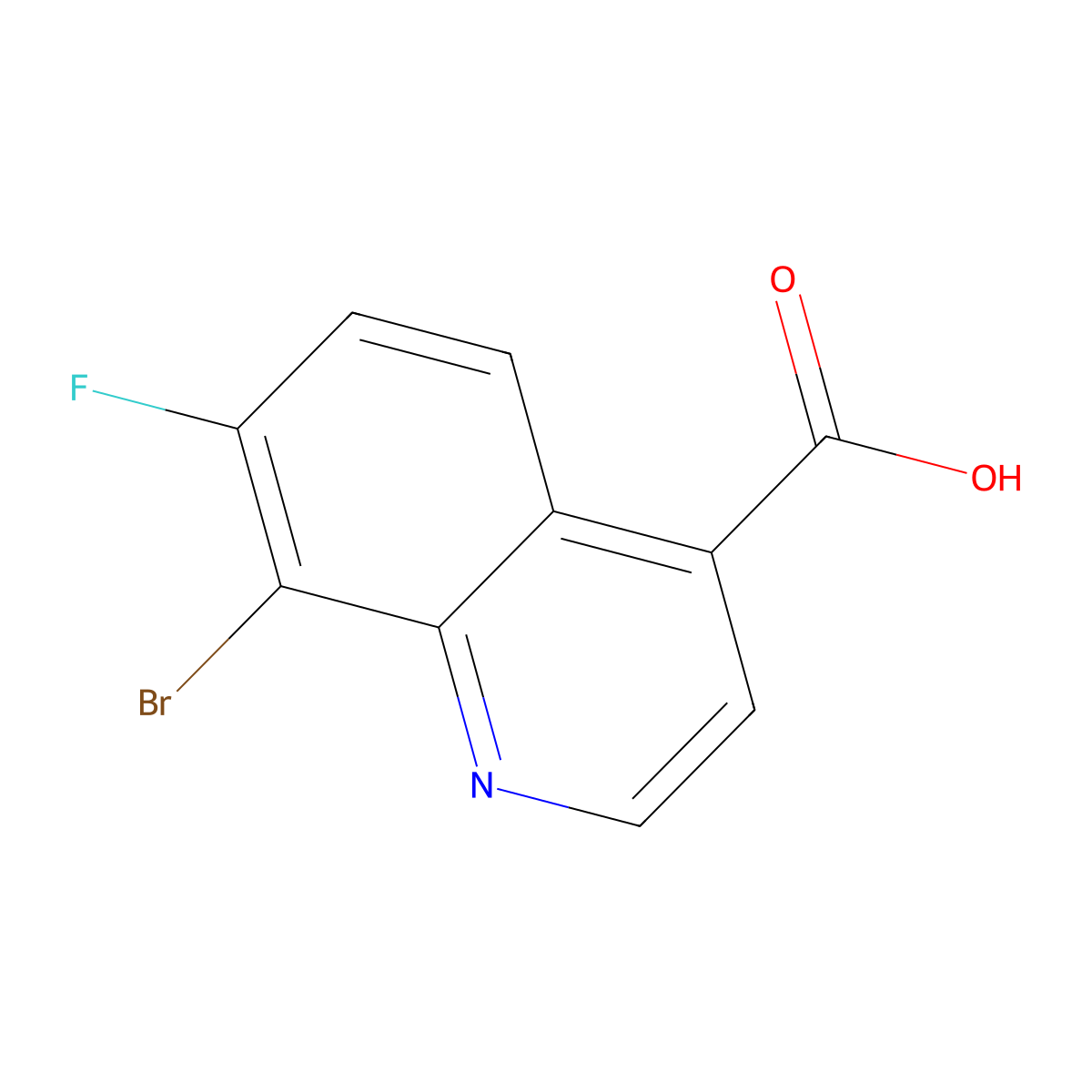8-Bromo-7-fluoroquinoline-4-carboxylic acid molecular structure, CAS 1420791-64-5