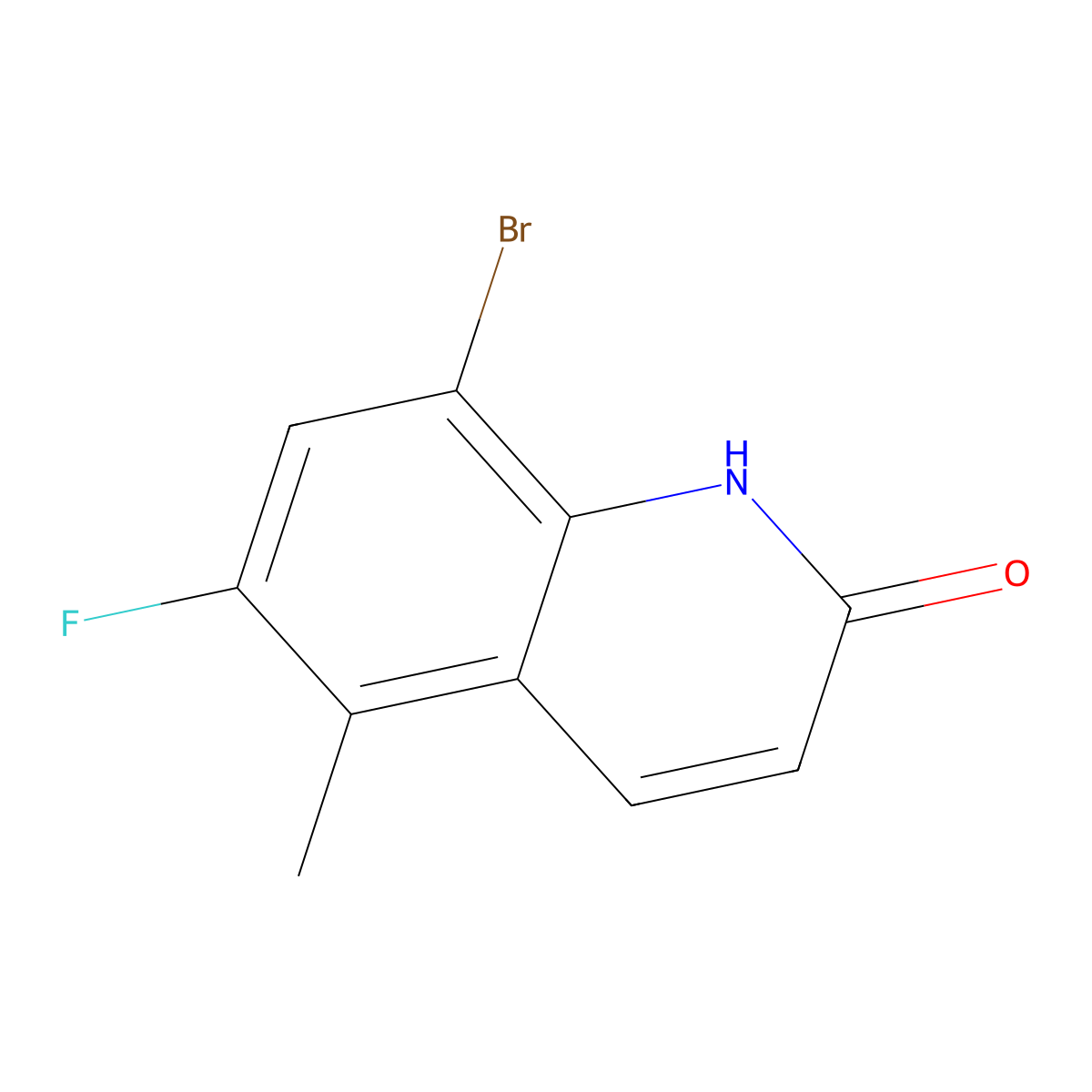 8-Bromo-6-fluoro-5-methylquinolin-2(1H)-one molecular structure, CAS 1420792-11-5
