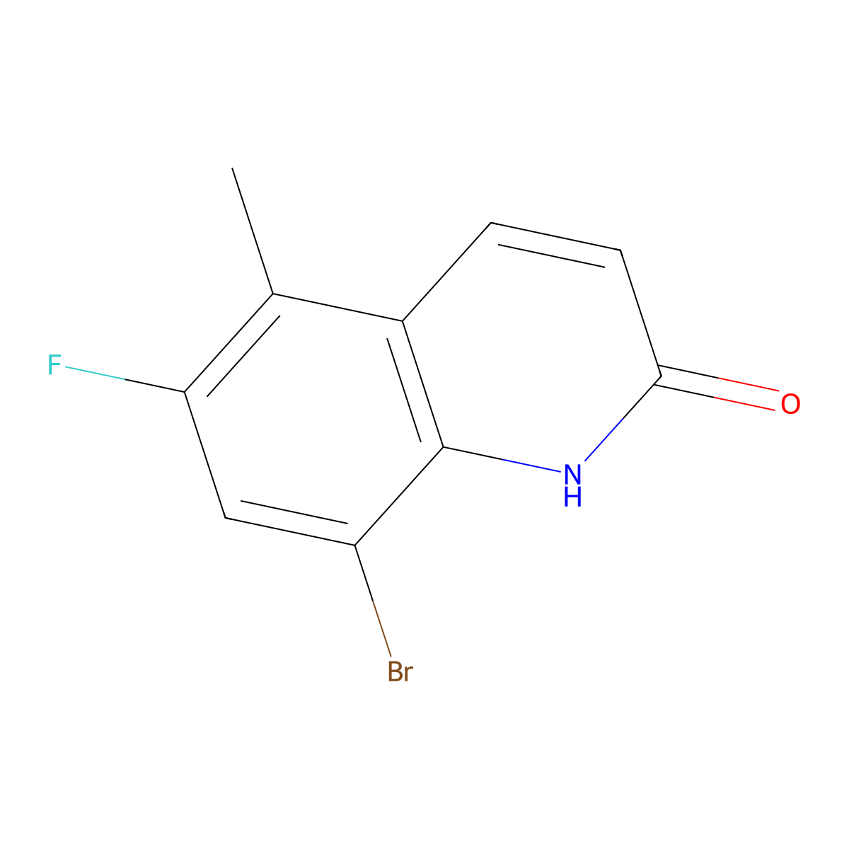 8-Bromo-6-fluoro-5-methylquinolin-2(1H)-one molecular structure, CAS 1420792-11-5