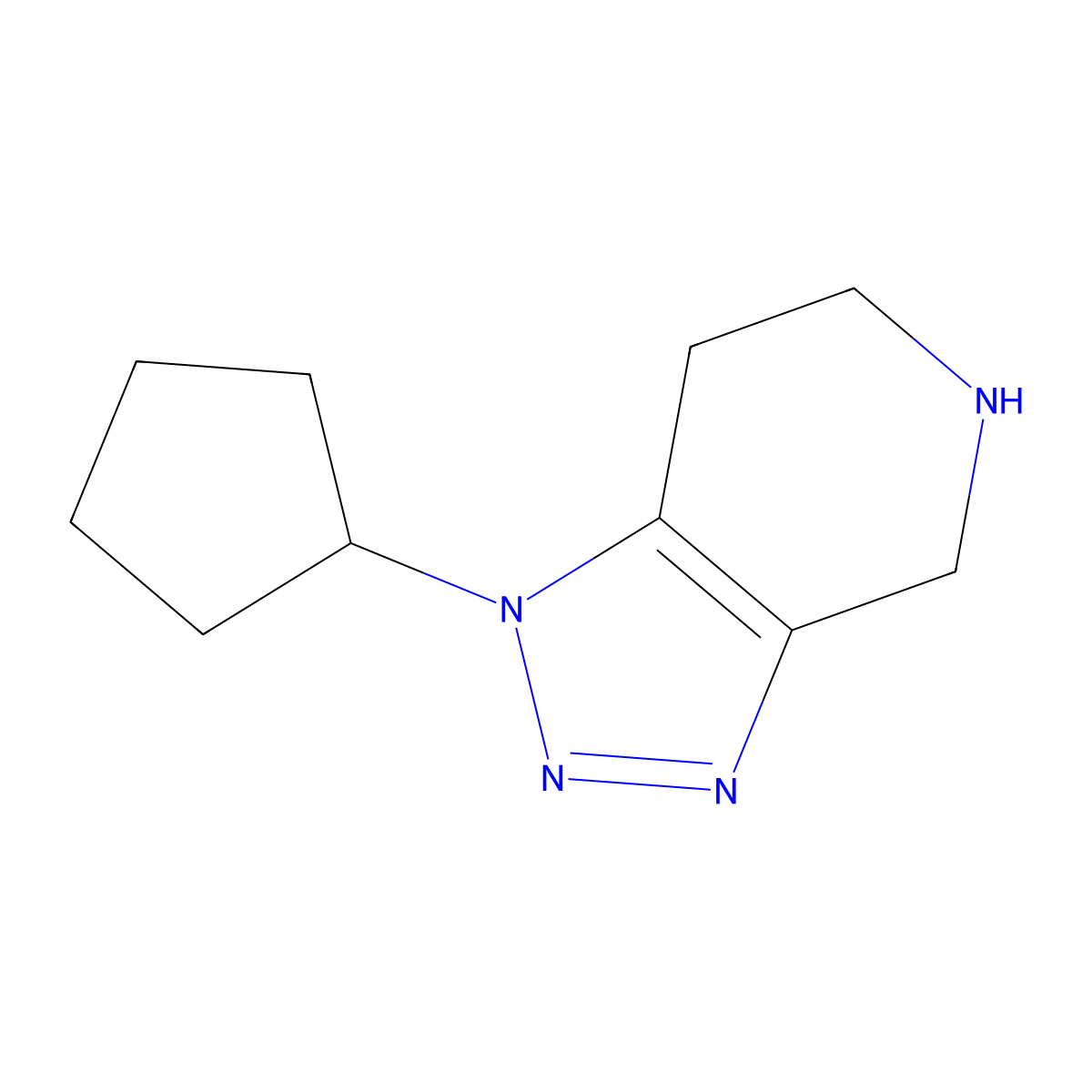 1-Cyclopentyl-4,5,6,7-tetrahydro-1H-[1,2,3]triazolo[4,5-c]pyridine molecular structure, CAS 1420792-14-8