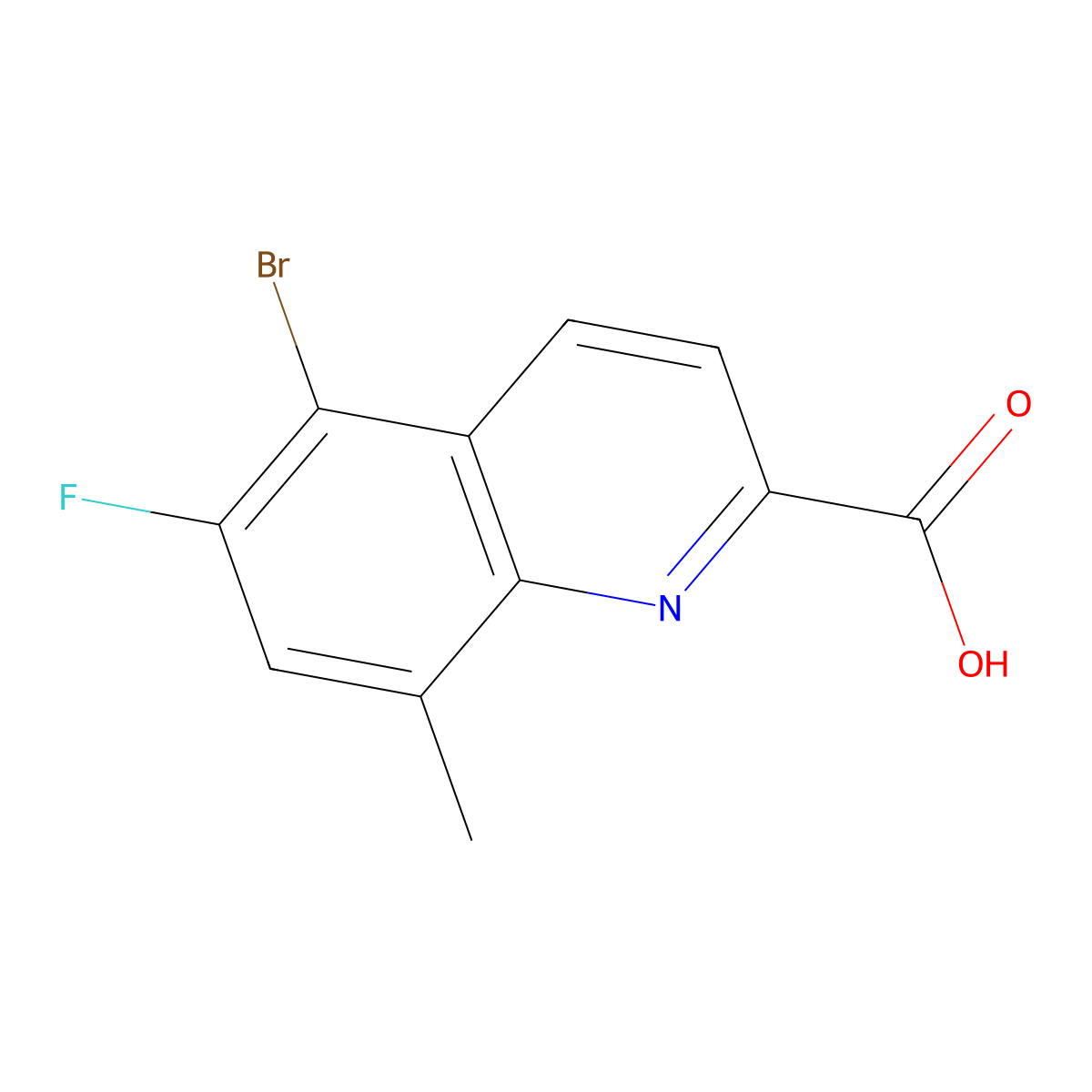 5-Bromo-6-fluoro-8-methylquinoline-2-carboxylic acid molecular structure, CAS 1420792-15-9