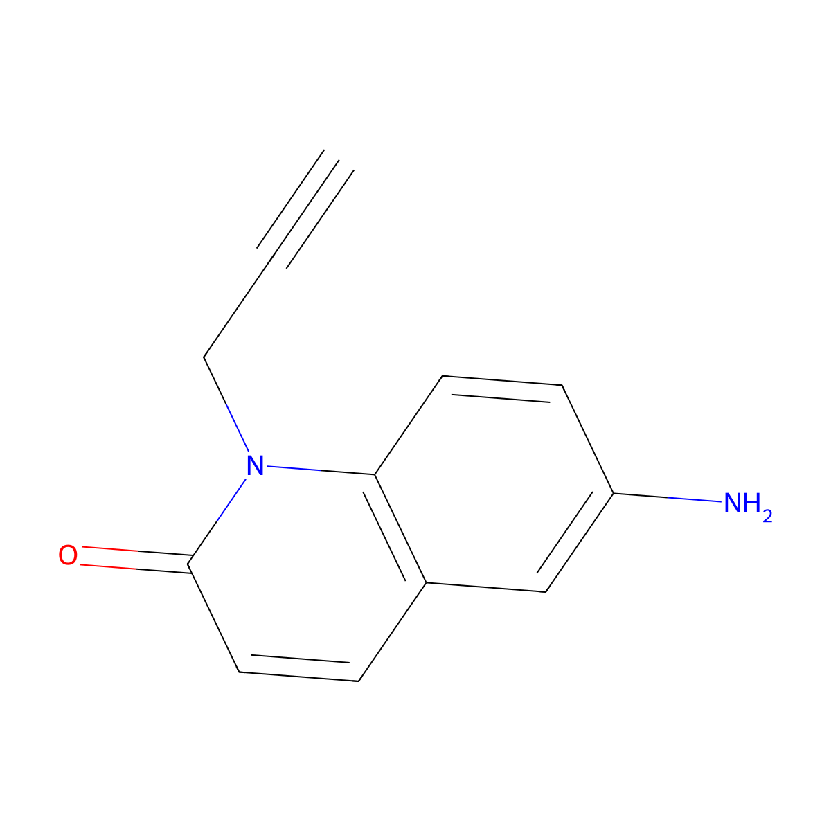 6-Amino-1-(prop-2-yn-1-yl)quinolin-2(1H)-one molecular structure, CAS 1420792-37-5