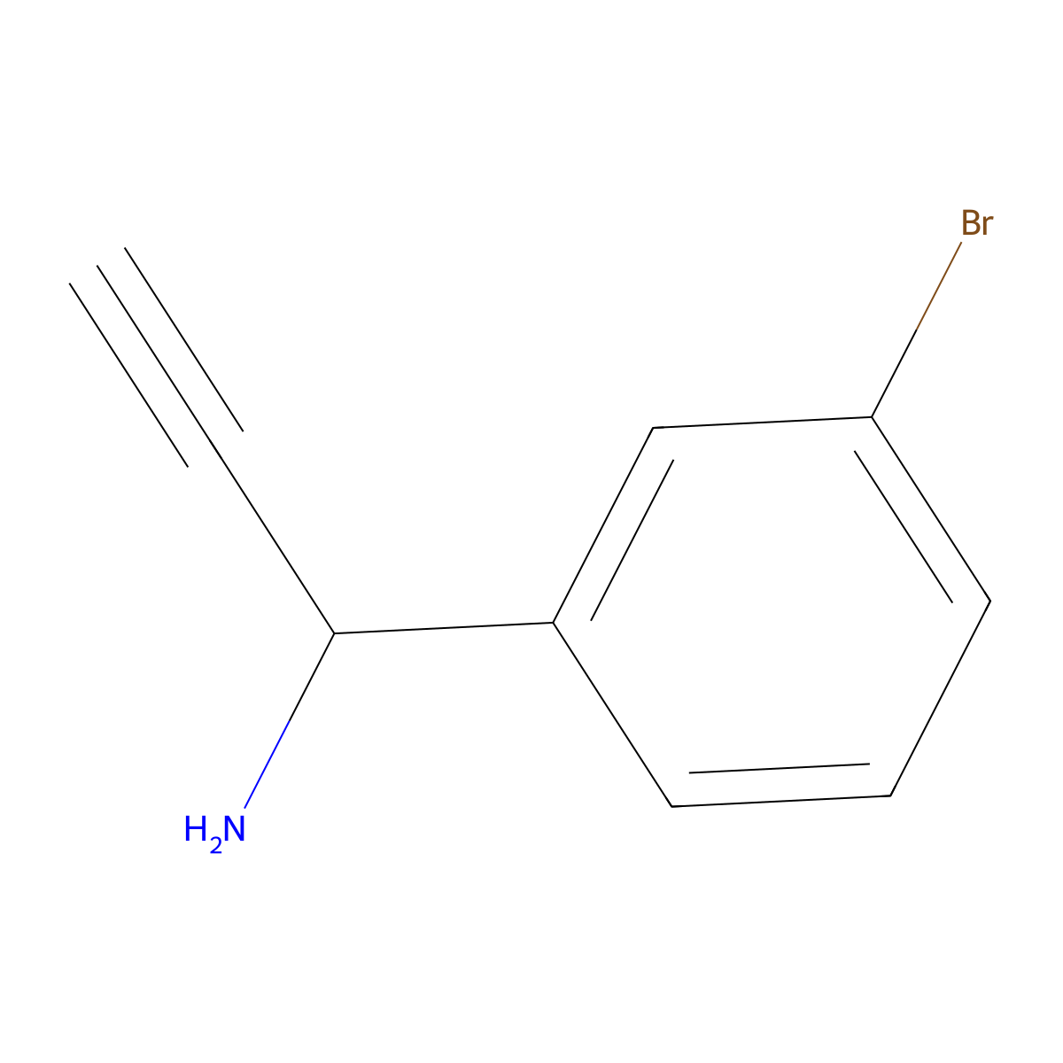 1-(3-Bromophenyl)prop-2-yn-1-amine molecular structure, CAS 1420792-57-9