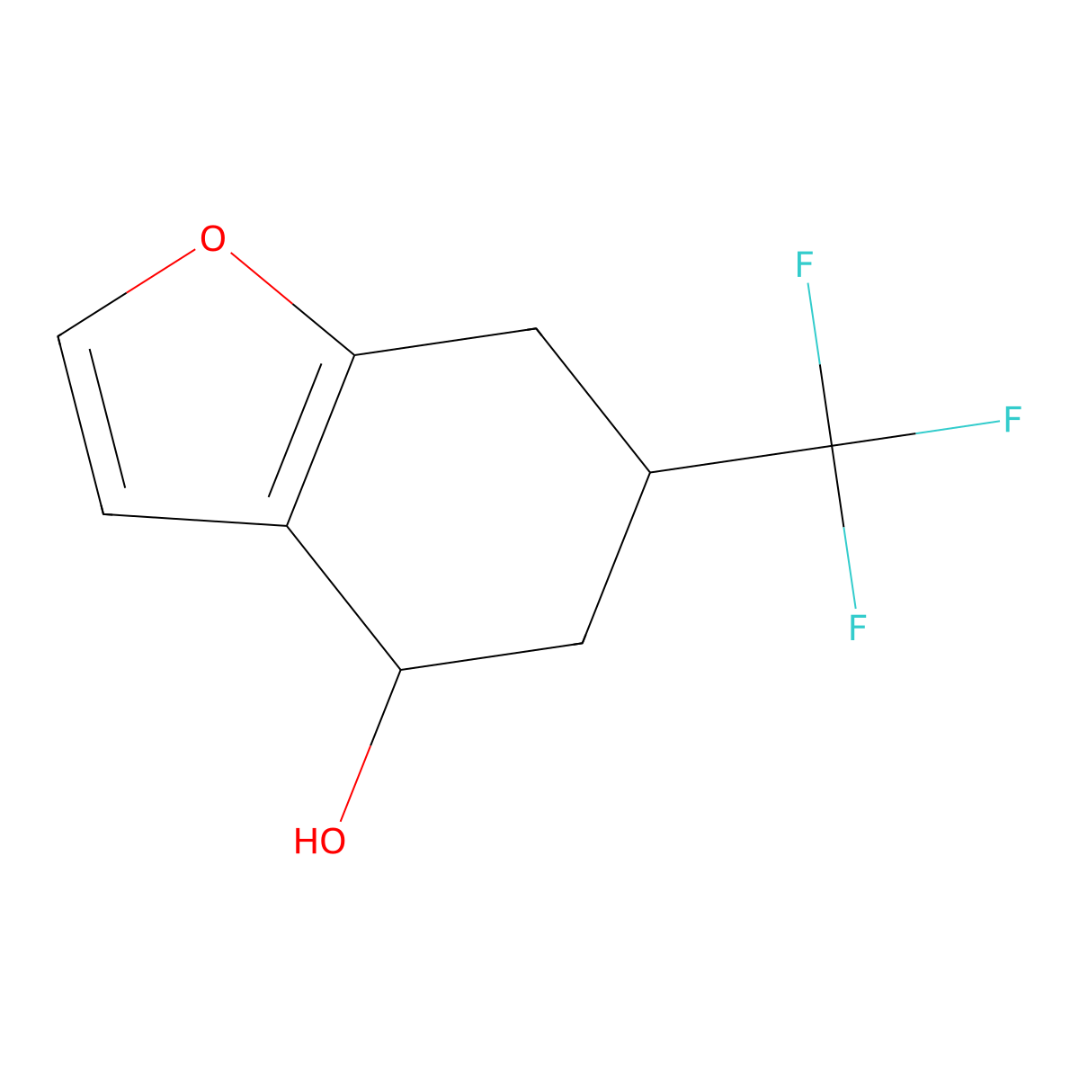 6-(Trifluoromethyl)-4,5,6,7-tetrahydrobenzofuran-4-ol molecular structure, CAS 1420792-60-4