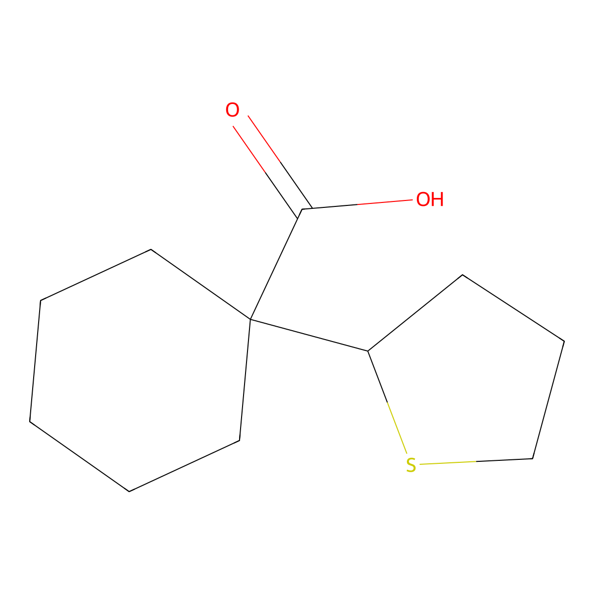 1-(Thiolan-2-yl)cyclohexane-1-carboxylic acid molecular structure, CAS 1420792-81-9