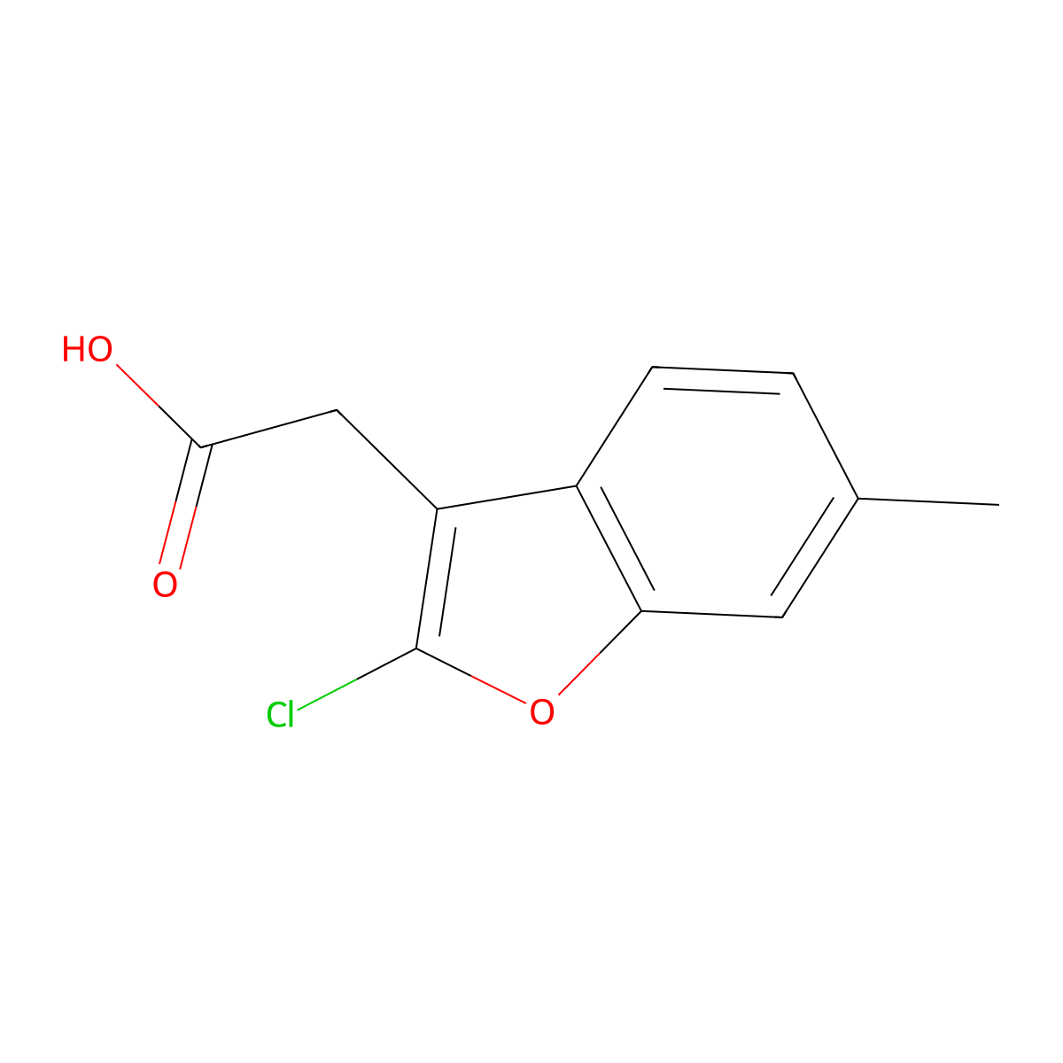 2-(2-Chloro-6-methylbenzofuran-3-yl)acetic acid molecular structure, CAS 1420792-92-2