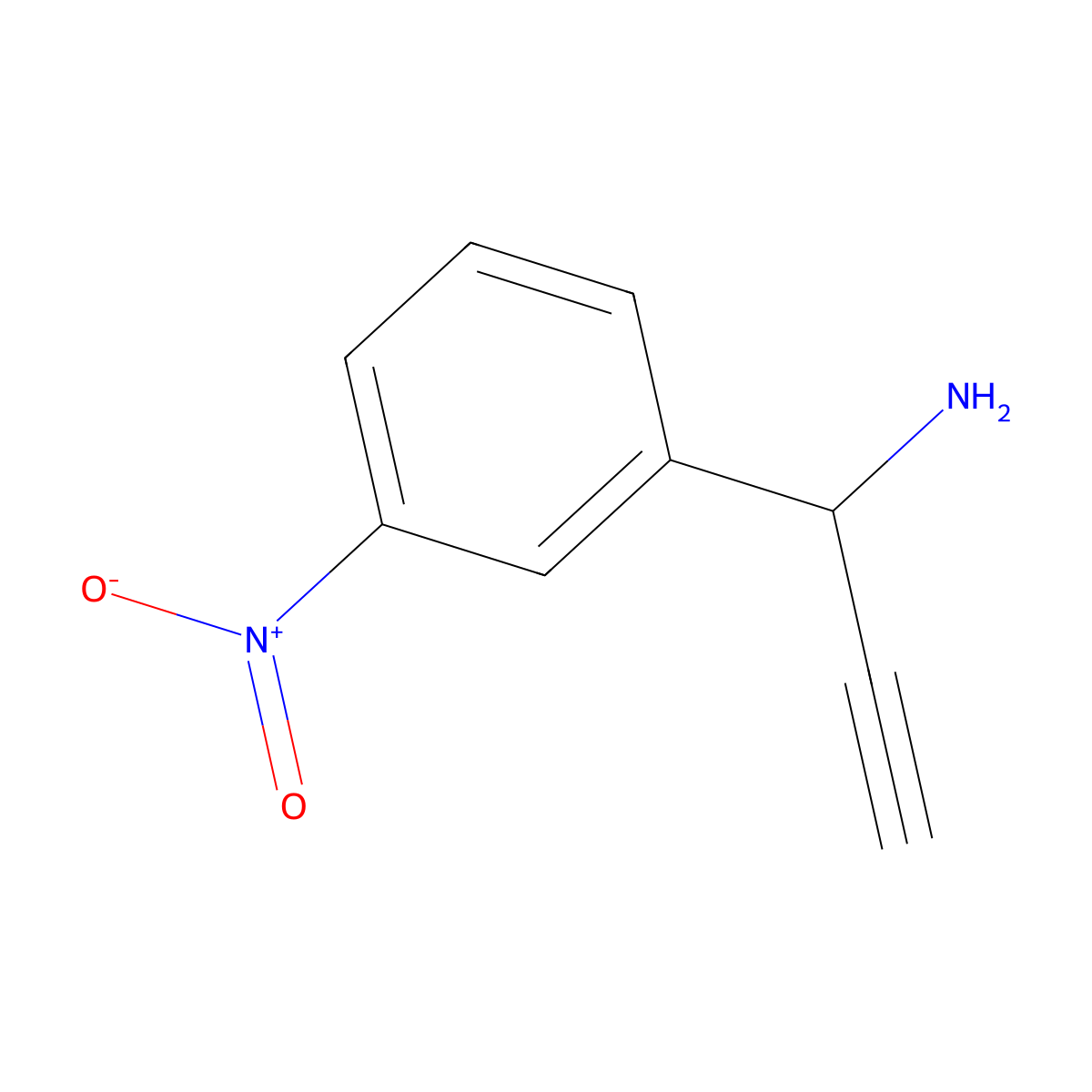 1-(3-Nitrophenyl)prop-2-yn-1-amine molecular structure, CAS 1420792-99-9