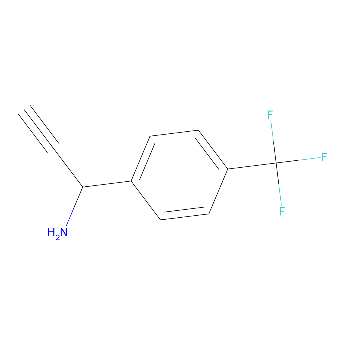 1-(4-(Trifluoromethyl)phenyl)prop-2-yn-1-amine molecular structure, CAS 1420793-07-2