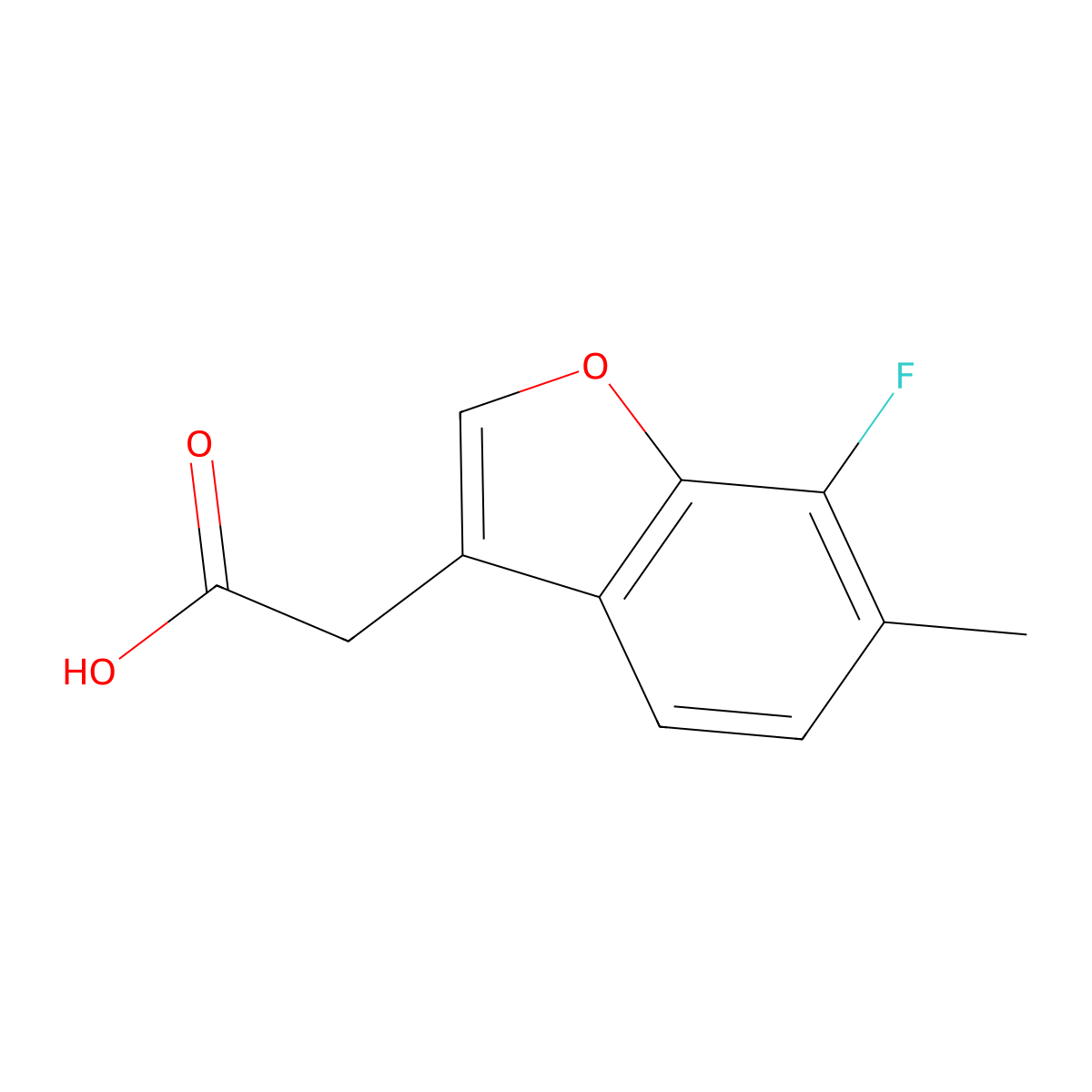 2-(7-Fluoro-6-methylbenzofuran-3-yl)acetic acid molecular structure, CAS 1420793-16-3