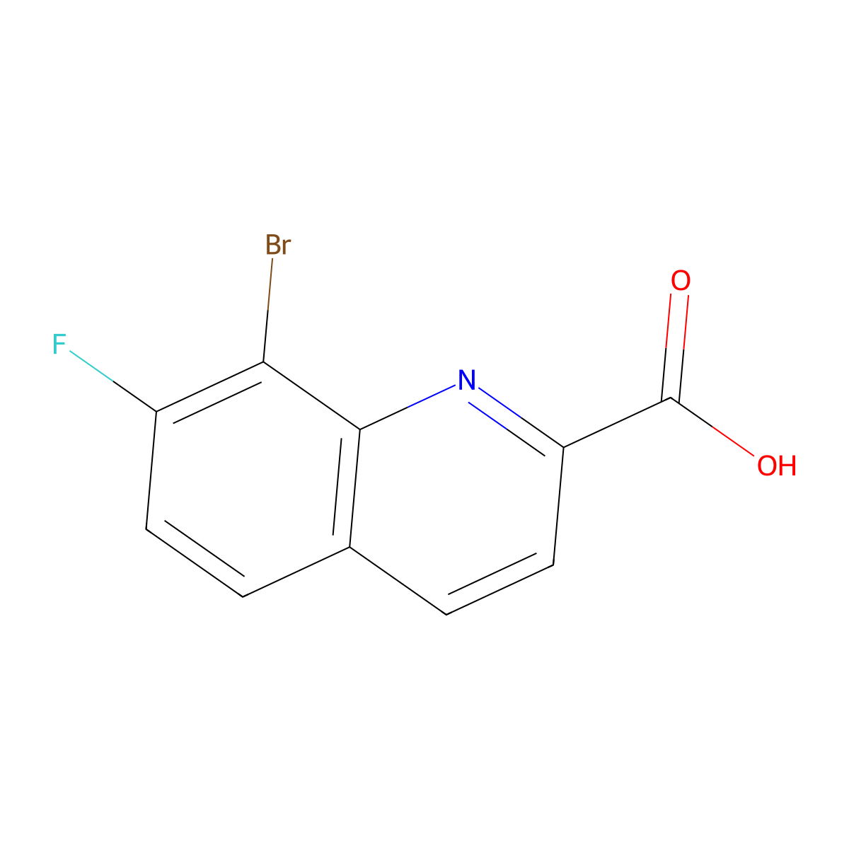 8-Bromo-7-fluoroquinoline-2-carboxylic acid molecular structure, CAS 1420793-38-9