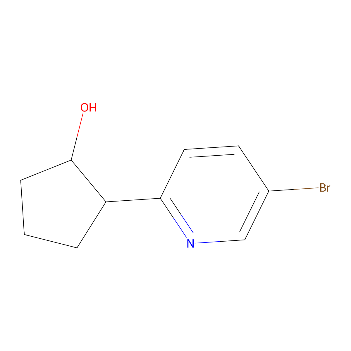 2-(5-Bromopyridin-2-yl)cyclopentanol molecular structure, CAS 1420793-49-2