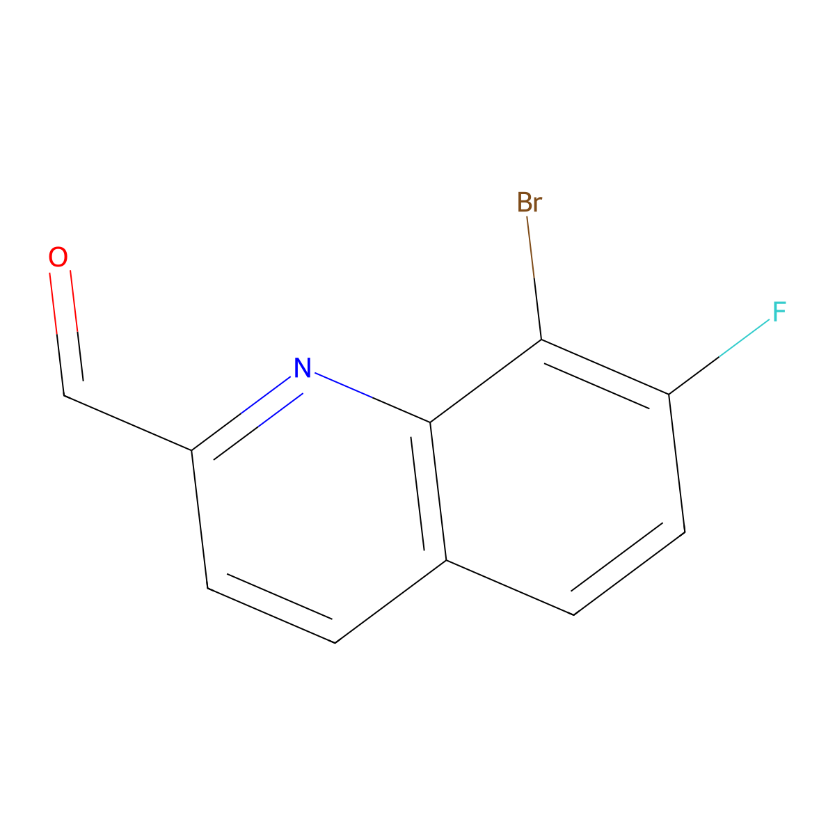 8-Bromo-7-fluoroquinoline-2-carbaldehyde molecular structure, CAS 1420793-53-8