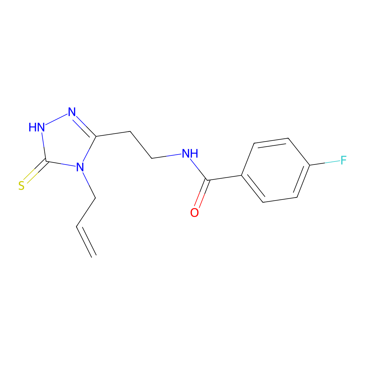 4-Fluoro-N-{2-[4-(prop-2-en-1-yl)-5-sulfanylidene-4,5-dihydro-1H-1,2,4-triazol-3-yl]ethyl}benzamide molecular structure, CAS 1420793-99-2