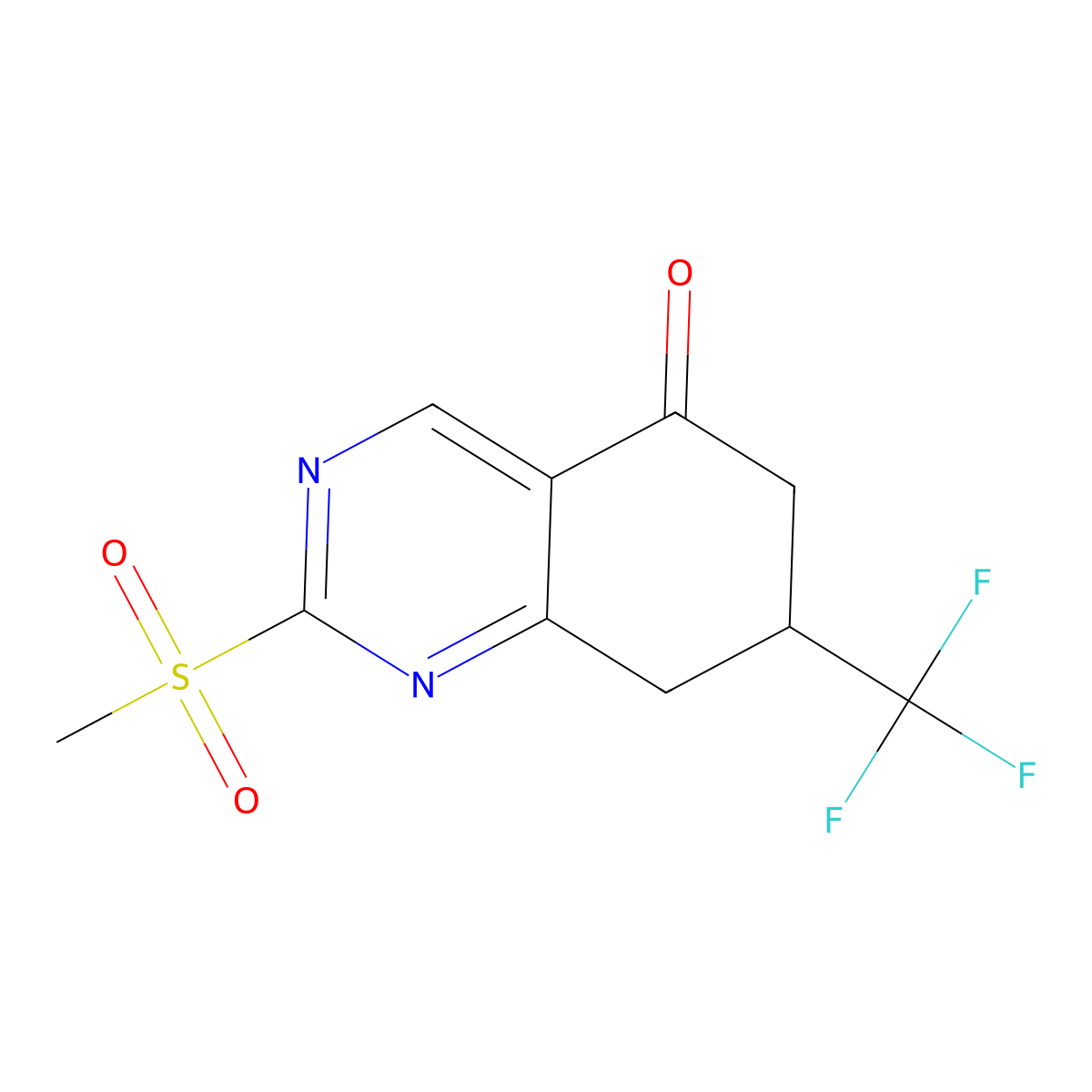 2-(Methylsulfonyl)-7-(trifluoromethyl)-7,8-dihydroquinazolin-5(6H)-one molecular structure, CAS 1420794-28-0