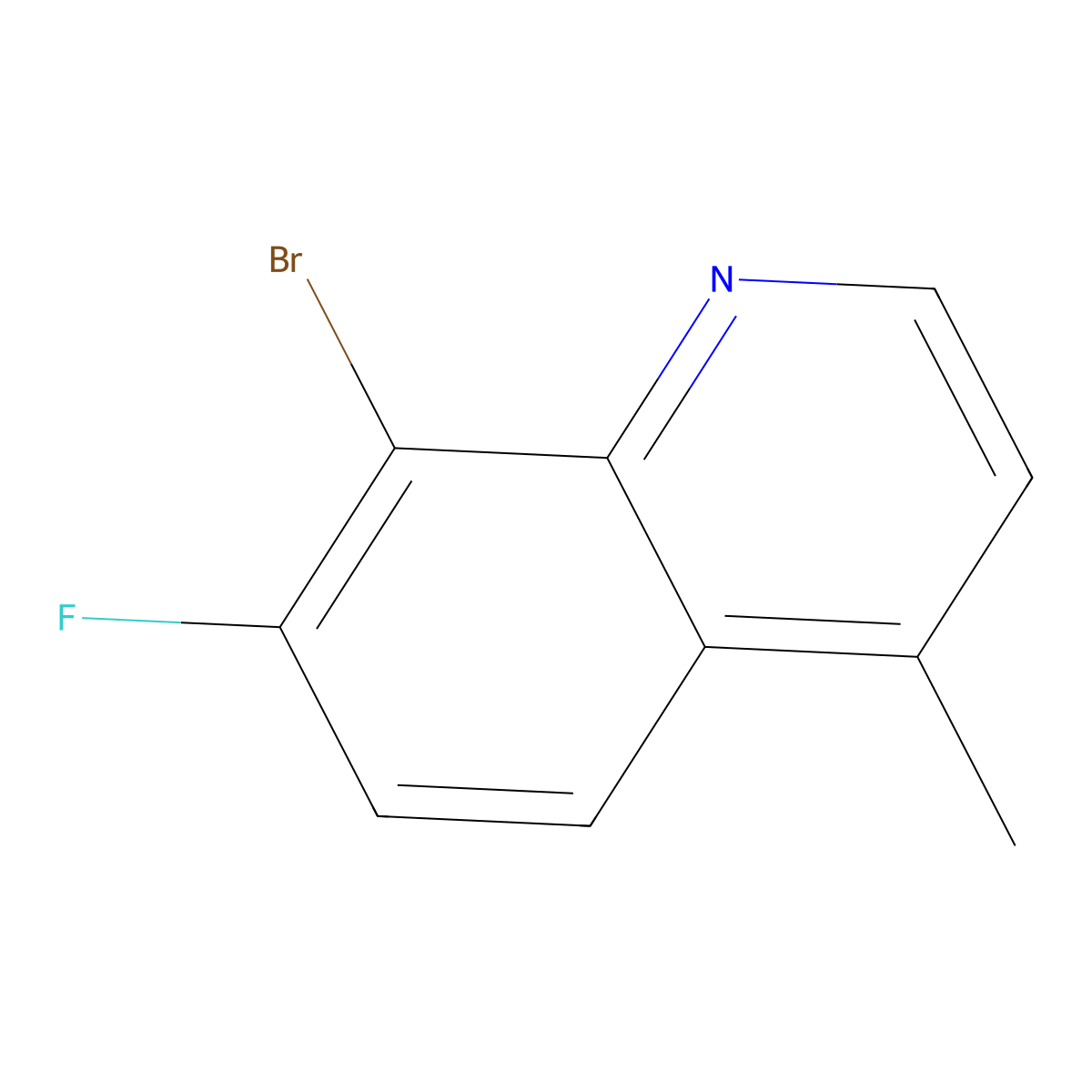 8-Bromo-7-fluoro-4-methylquinoline molecular structure, CAS 1420794-52-0