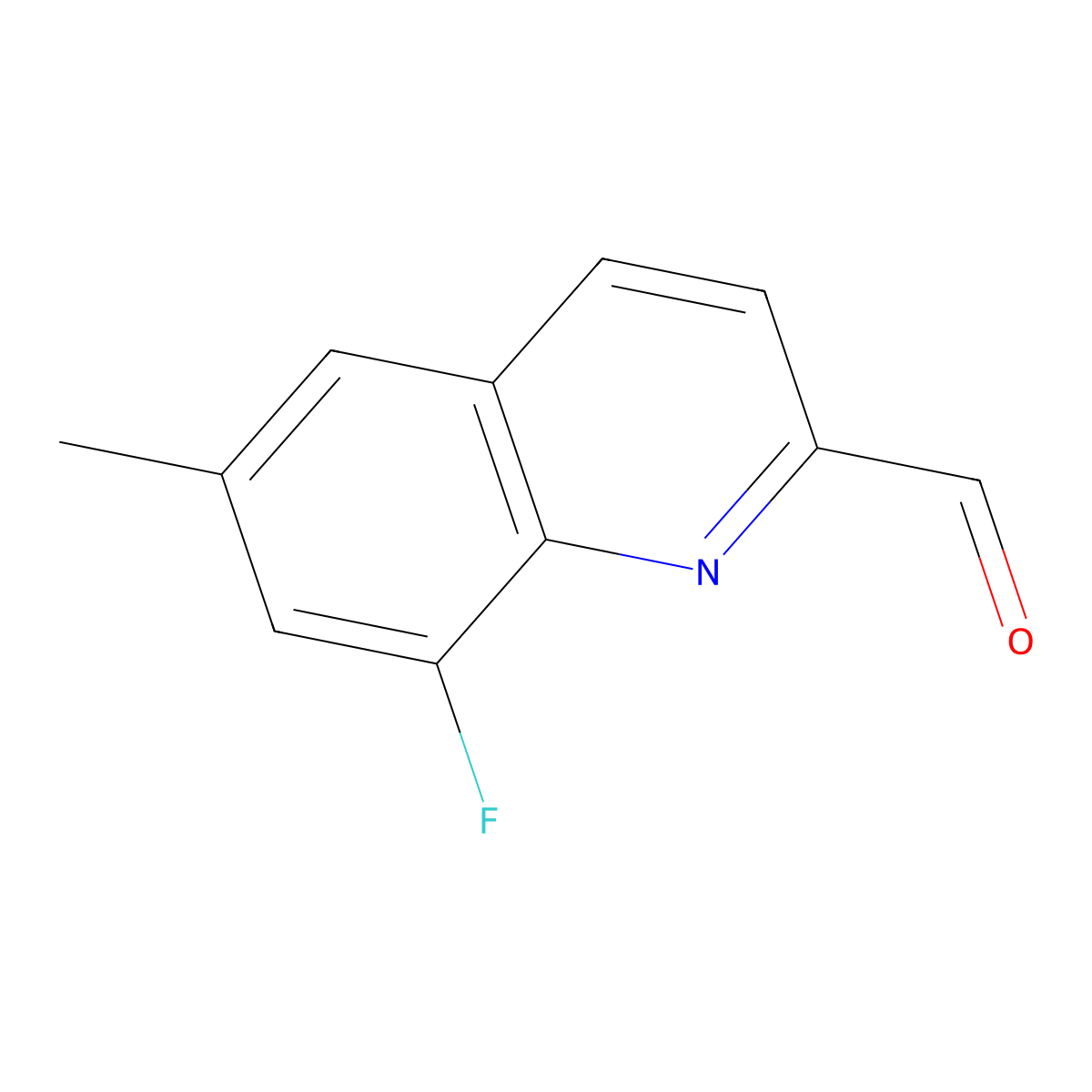8-Fluoro-6-methylquinoline-2-carbaldehyde molecular structure, CAS 1420794-53-1