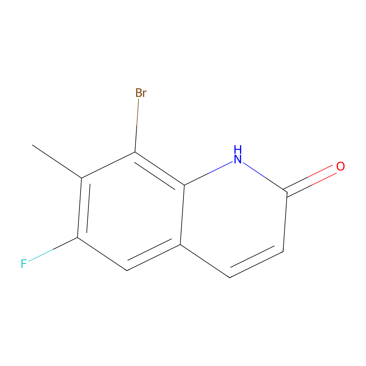 8-Bromo-6-fluoro-7-methylquinolin-2(1H)-one molecular structure, CAS 1420794-60-0