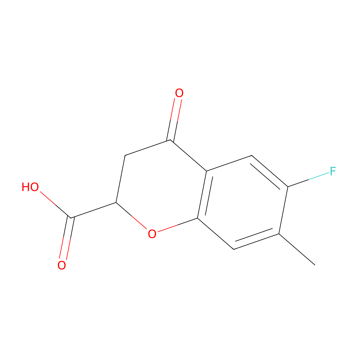 6-Fluoro-7-methyl-4-oxochroman-2-carboxylic acid molecular structure, CAS 1420794-81-5