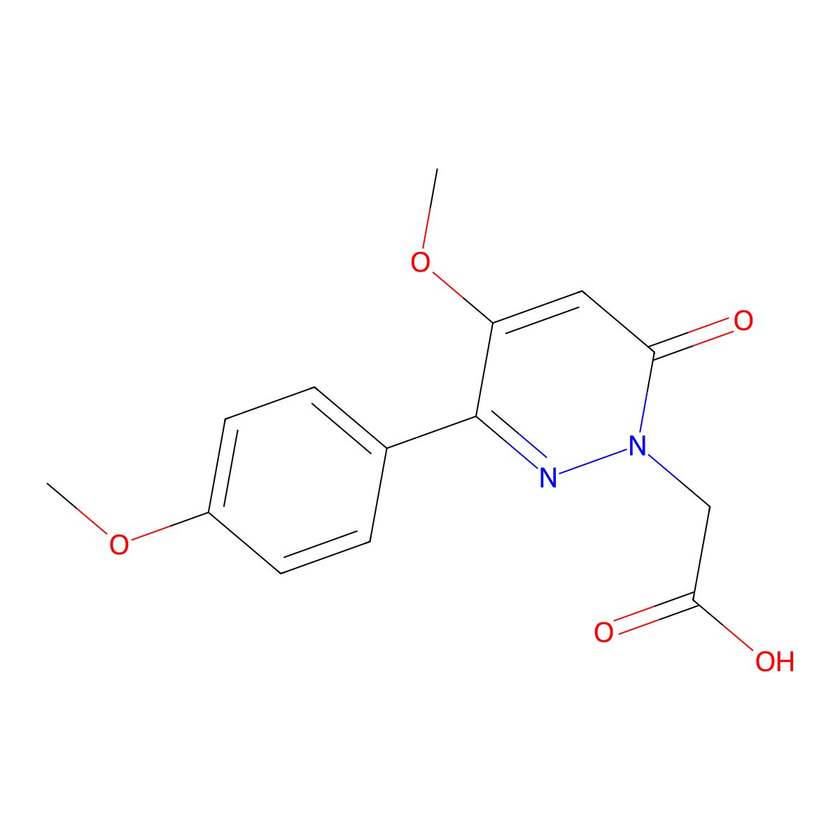 2-(4-Methoxy-3-(4-methoxyphenyl)-6-oxopyridazin-1(6H)-yl)acetic acid molecular structure, CAS 1420794-89-3