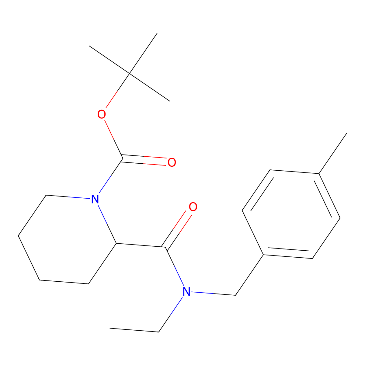 tert-Butyl 2-(ethyl(4-methylbenzyl)carbamoyl)piperidine-1-carboxylate molecular structure, CAS 1420795-68-1