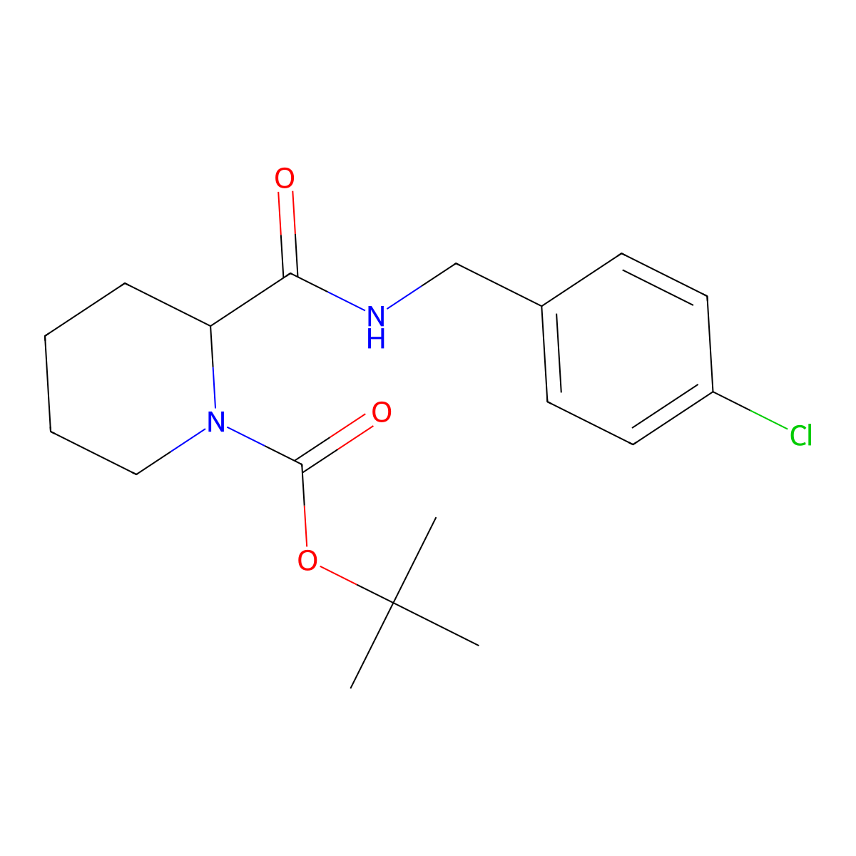 tert-Butyl 2-((4-chlorobenzyl)carbamoyl)piperidine-1-carboxylate molecular structure, CAS 1420796-11-7
