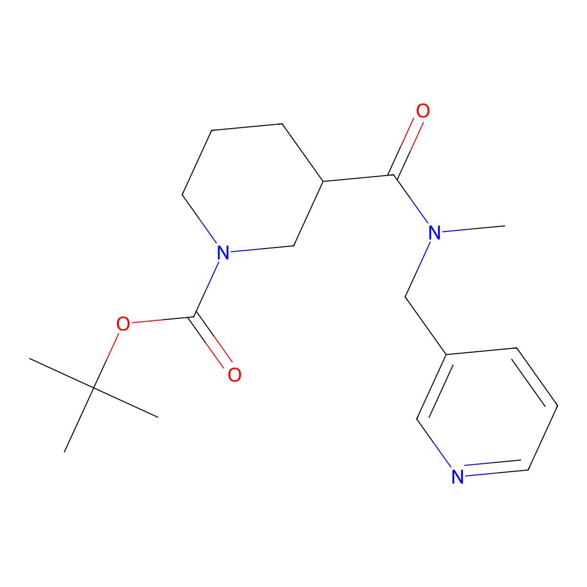 tert-Butyl 3-(methyl(pyridin-3-ylmethyl)carbamoyl)piperidine-1-carboxylate molecular structure, CAS 1420796-81-1
