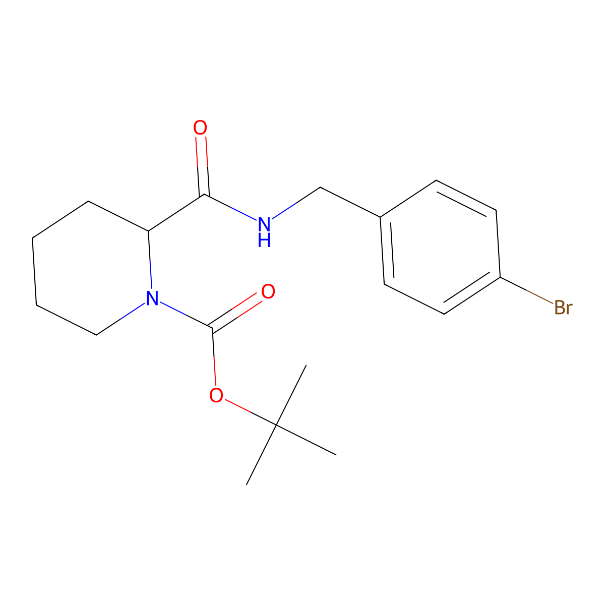 tert-Butyl 2-((4-bromobenzyl)carbamoyl)piperidine-1-carboxylate molecular structure, CAS 1420796-83-3