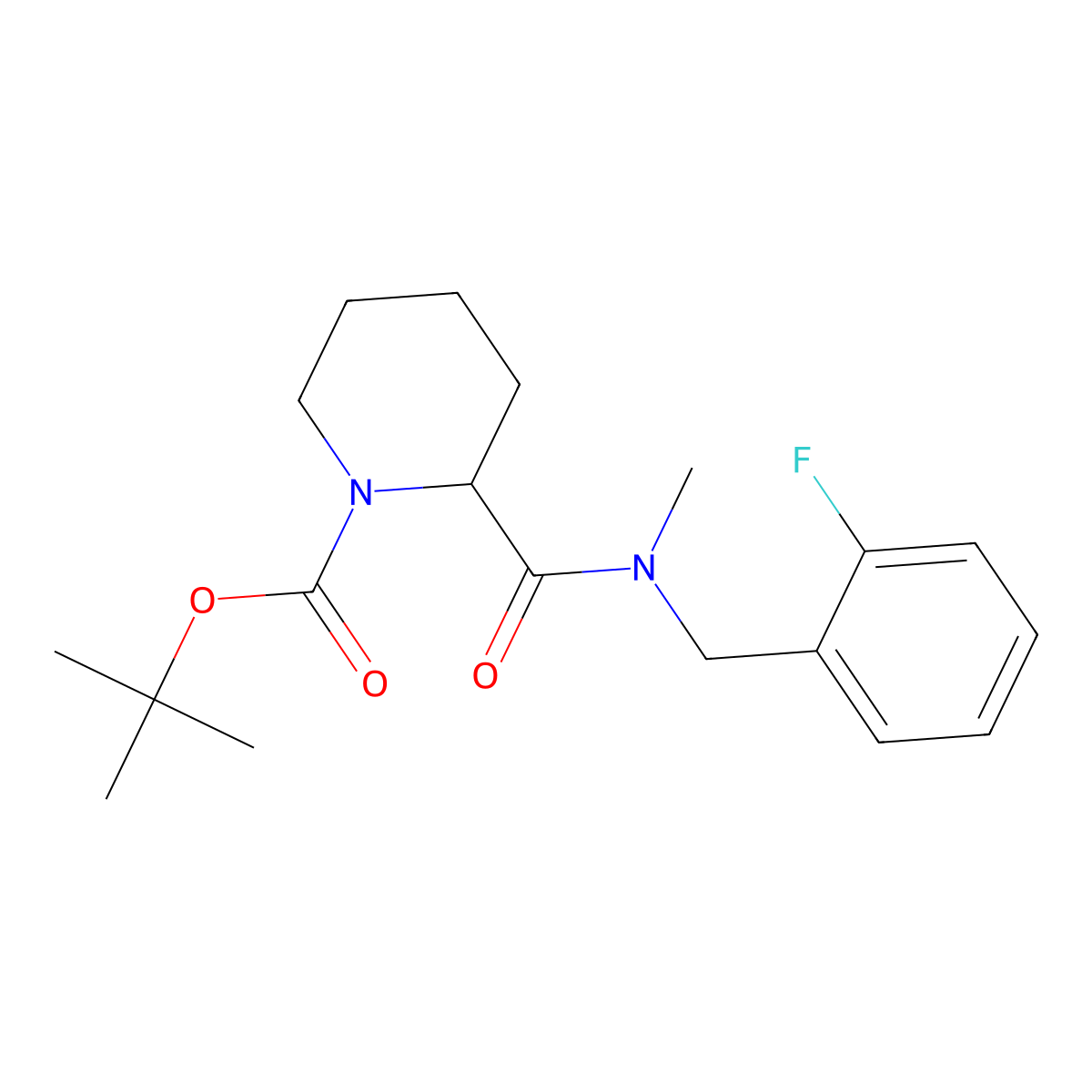 tert-Butyl 2-((2-fluorobenzyl)(methyl)carbamoyl)piperidine-1-carboxylate molecular structure, CAS 1420798-42-0
