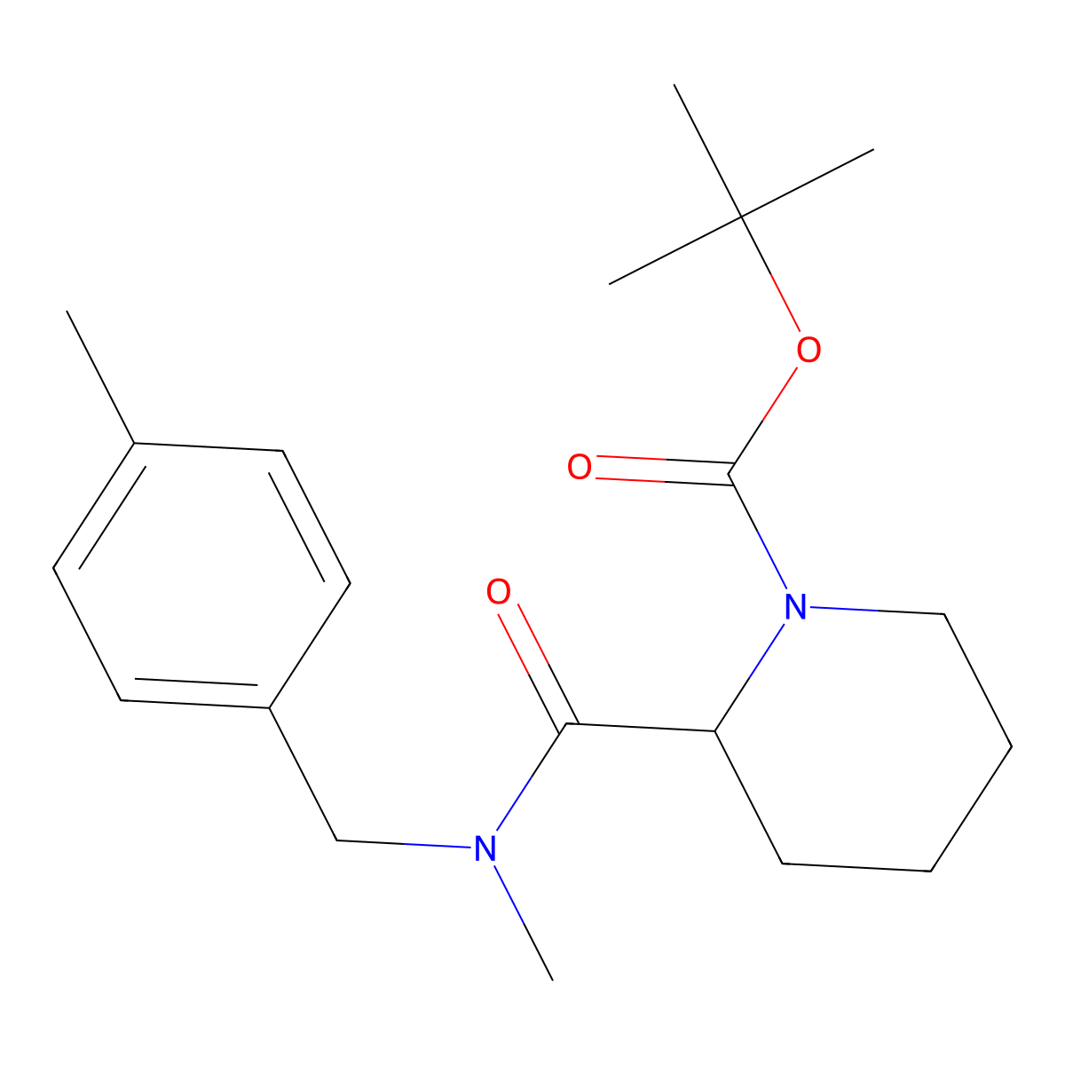 tert-Butyl 2-(methyl(4-methylbenzyl)carbamoyl)piperidine-1-carboxylate molecular structure, CAS 1420798-76-0
