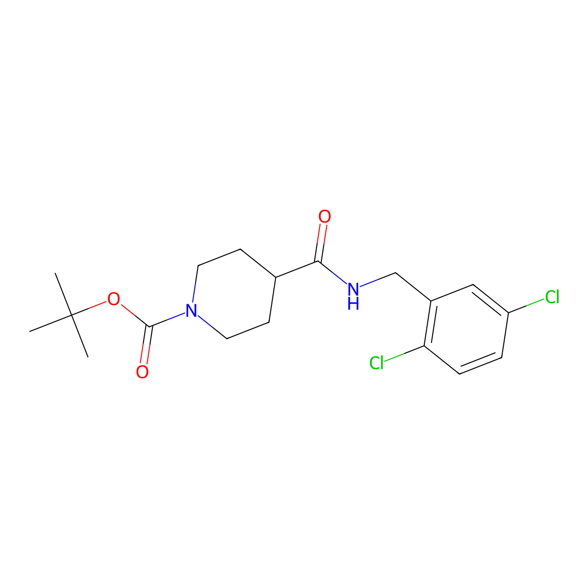 tert-Butyl 4-((2,5-dichlorobenzyl)carbamoyl)piperidine-1-carboxylate molecular structure, CAS 1420799-15-0