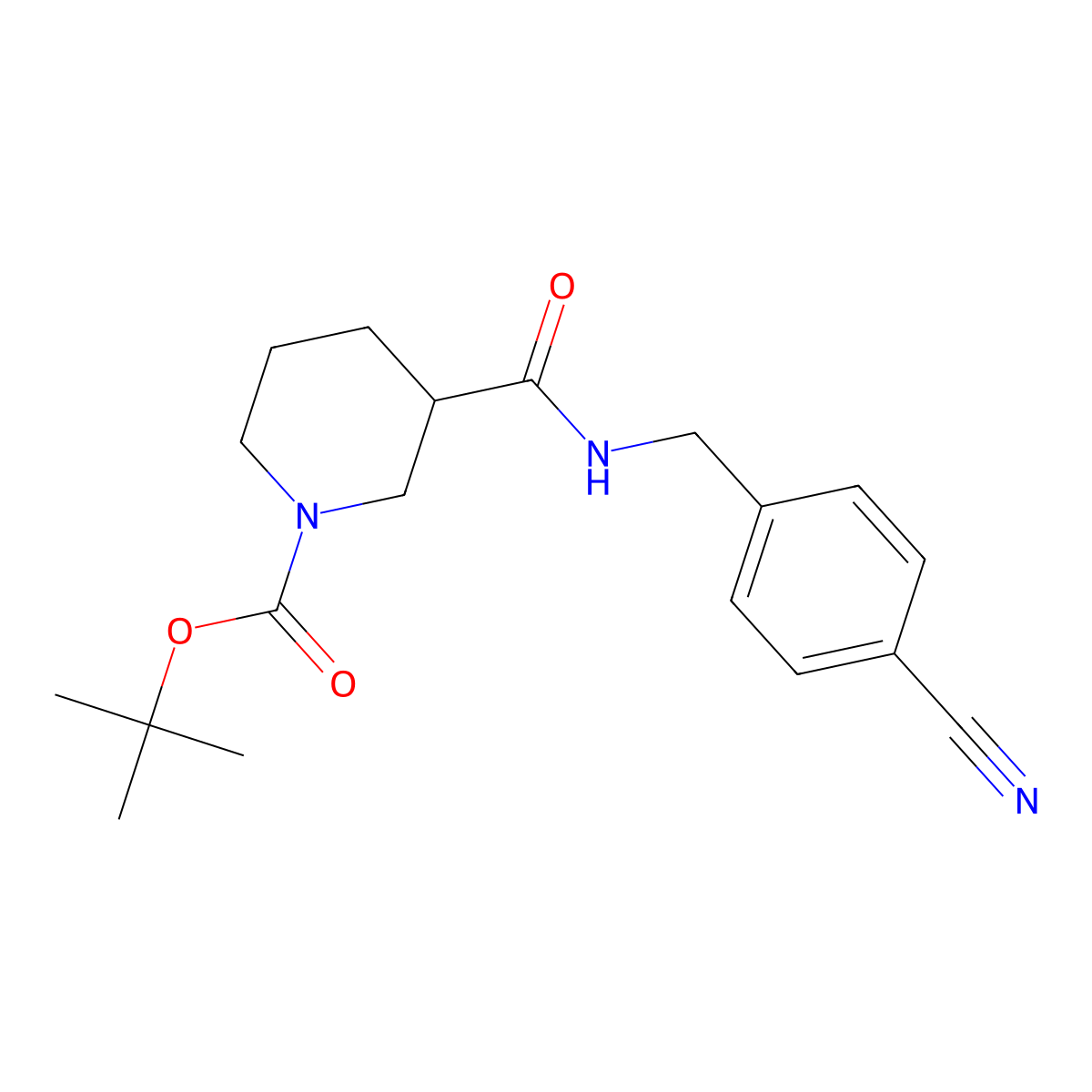 tert-Butyl 3-((4-cyanobenzyl)carbamoyl)piperidine-1-carboxylate molecular structure, CAS 1420799-43-4