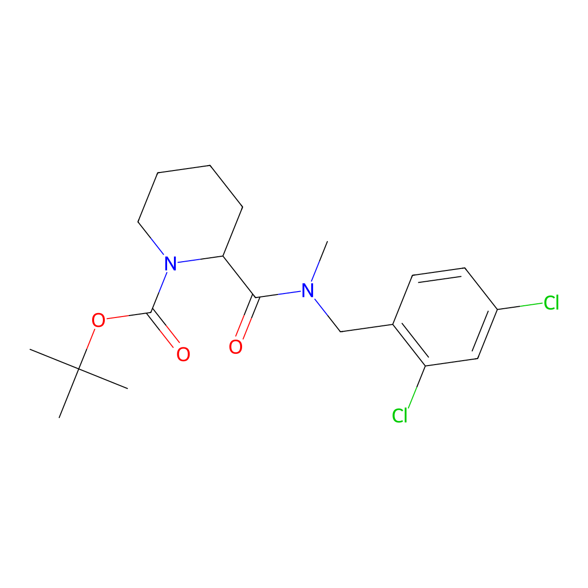 tert-Butyl 2-((2,4-dichlorobenzyl)(methyl)carbamoyl)piperidine-1-carboxylate molecular structure, CAS 1420799-58-1