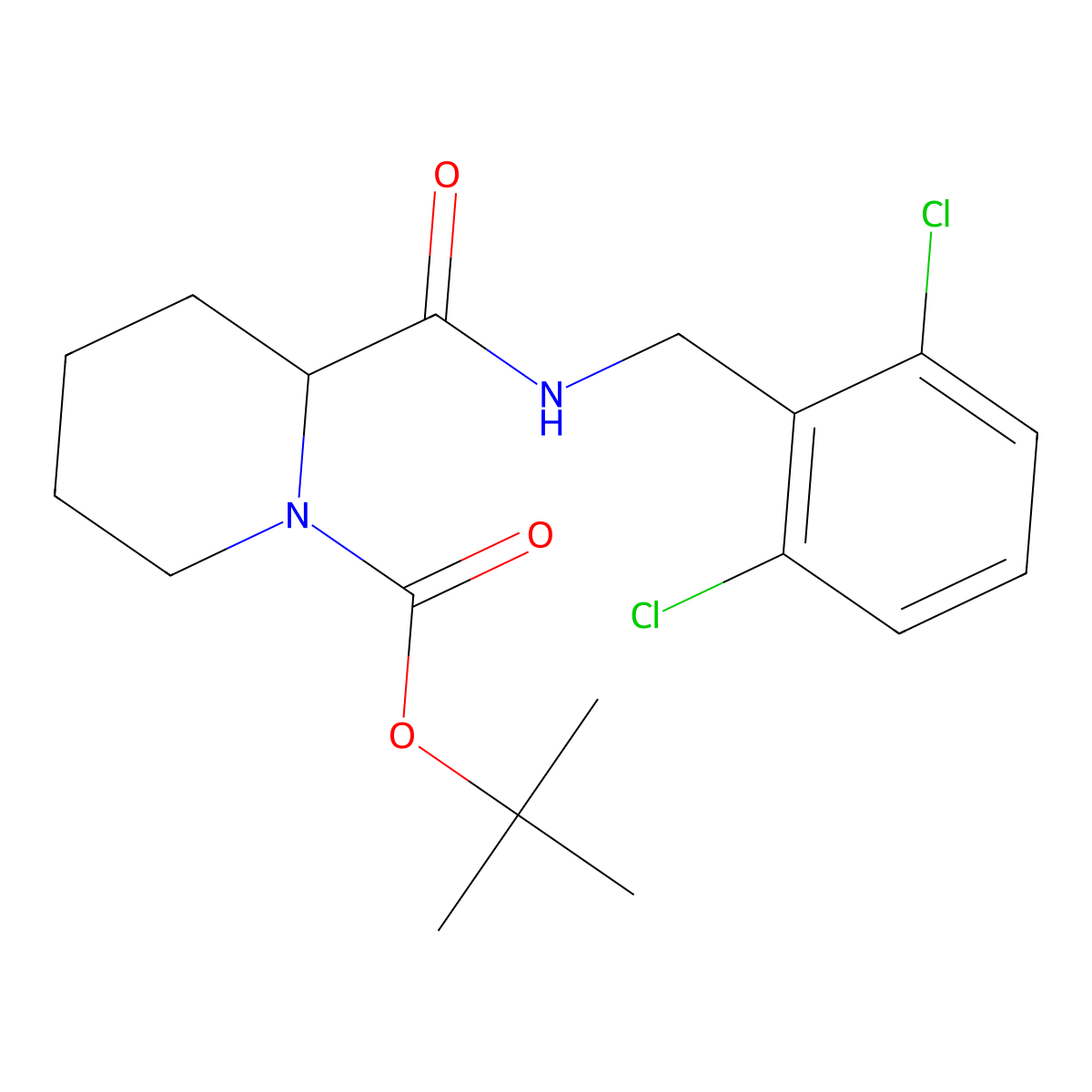 tert-Butyl 2-((2,6-dichlorobenzyl)carbamoyl)piperidine-1-carboxylate molecular structure, CAS 1420799-78-5