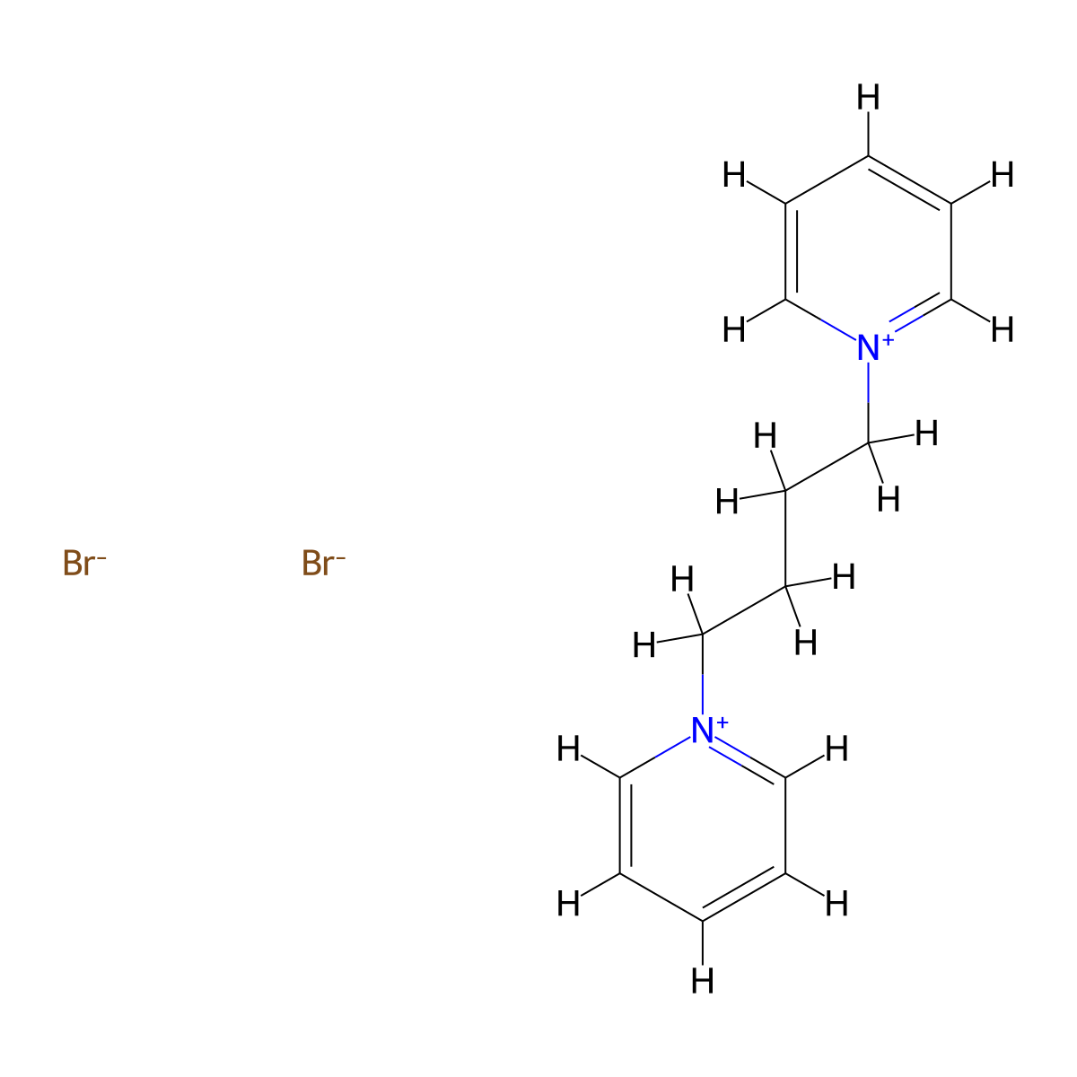 1,1'-(Butane-1,4-diyl)di(pyridin-1-ium) dibromide molecular structure, CAS 14208-08-3