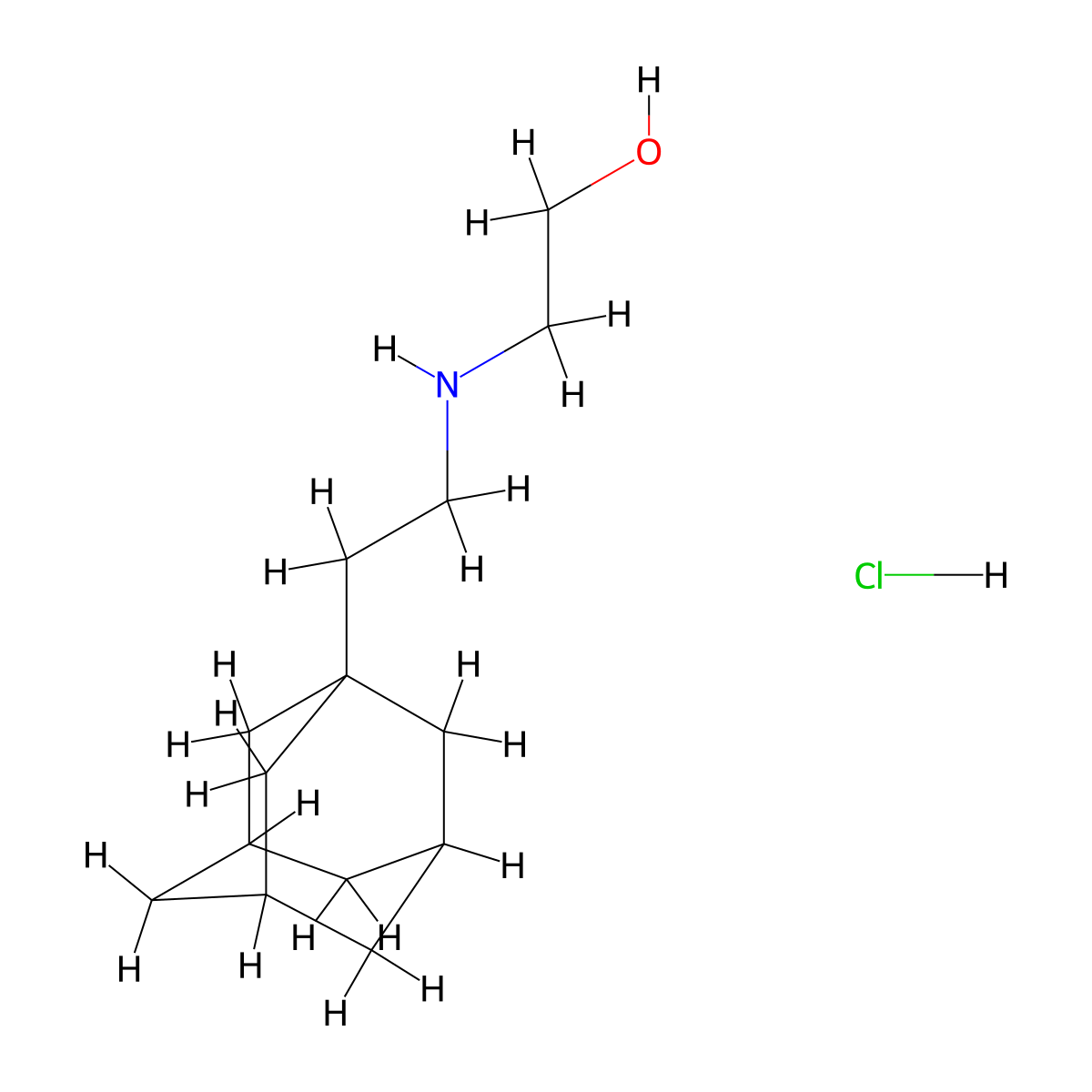 Adamantane, 1-(2-(2-hydroxyethylamino)ethyl)-, hydrochloride molecular structure, CAS 14208-99-2