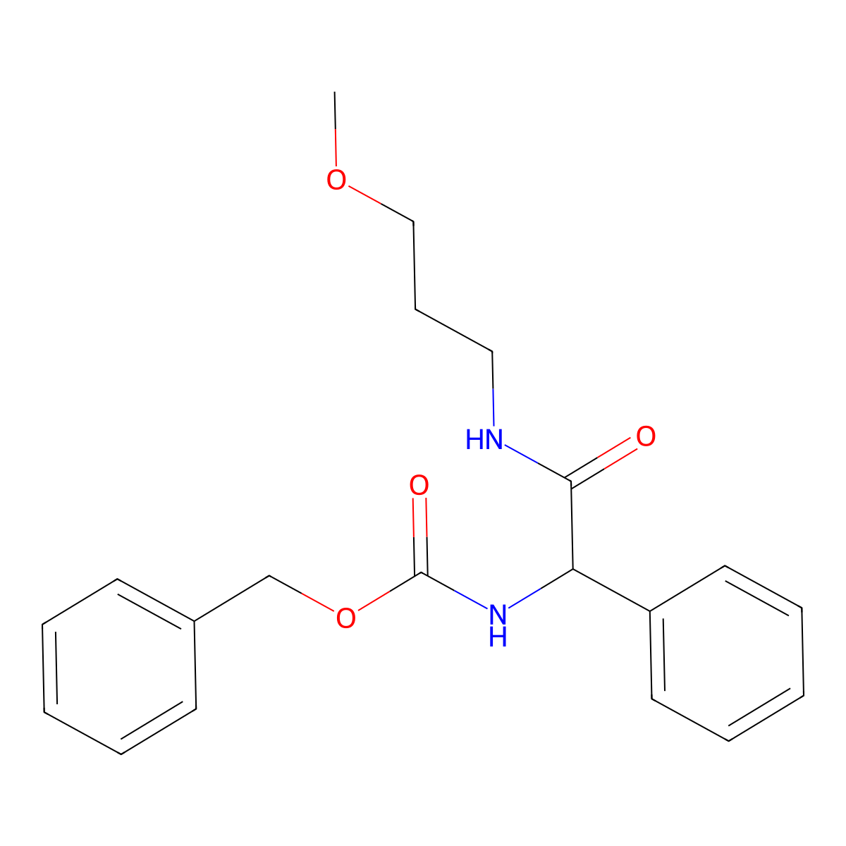 3-Methoxypropyl DL-N-cbz-phenylglycinamide molecular structure, CAS 1420800-12-9