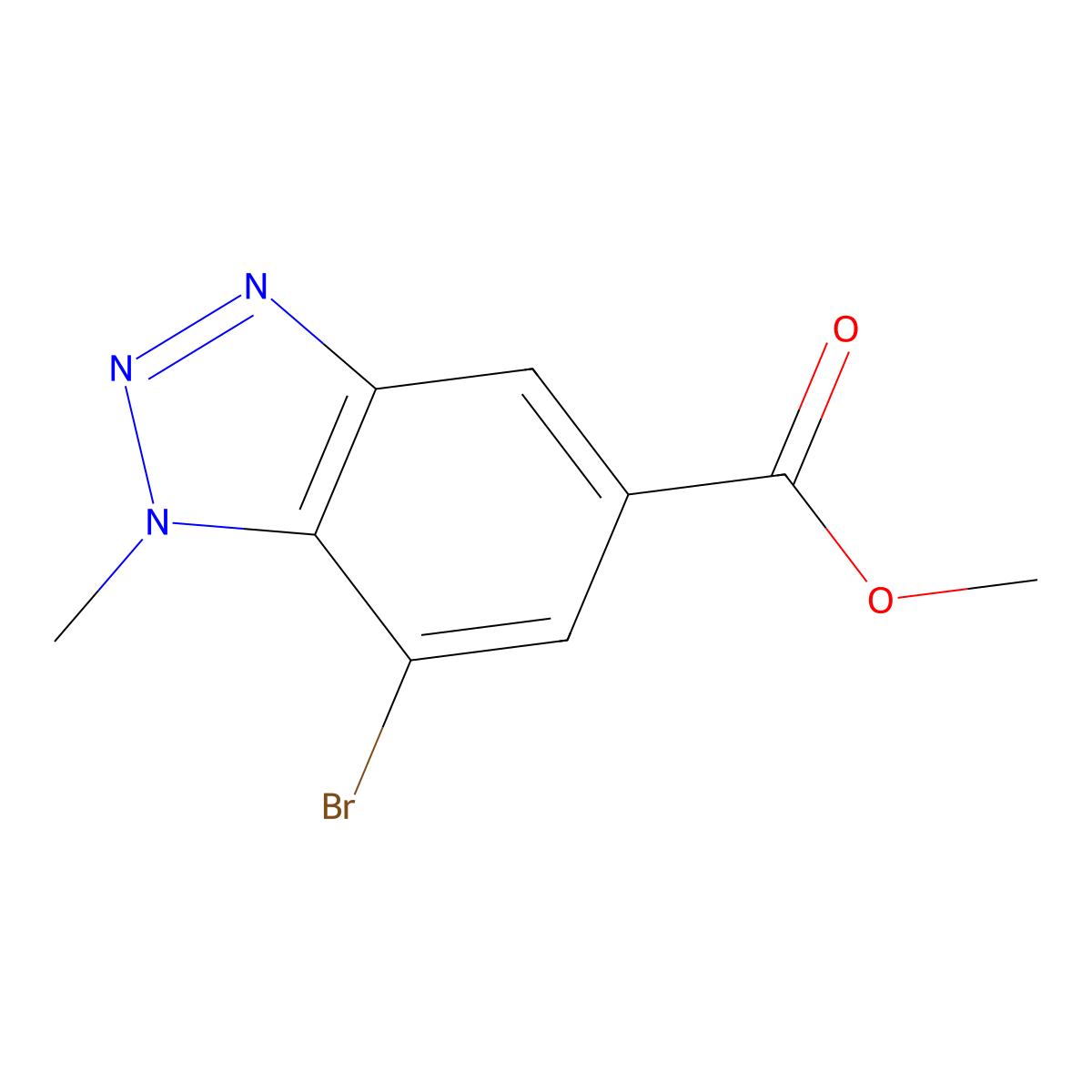 Methyl 7-bromo-1-methyl-1,2,3-benzotriazole-5-carboxylate molecular structure, CAS 1420800-14-1