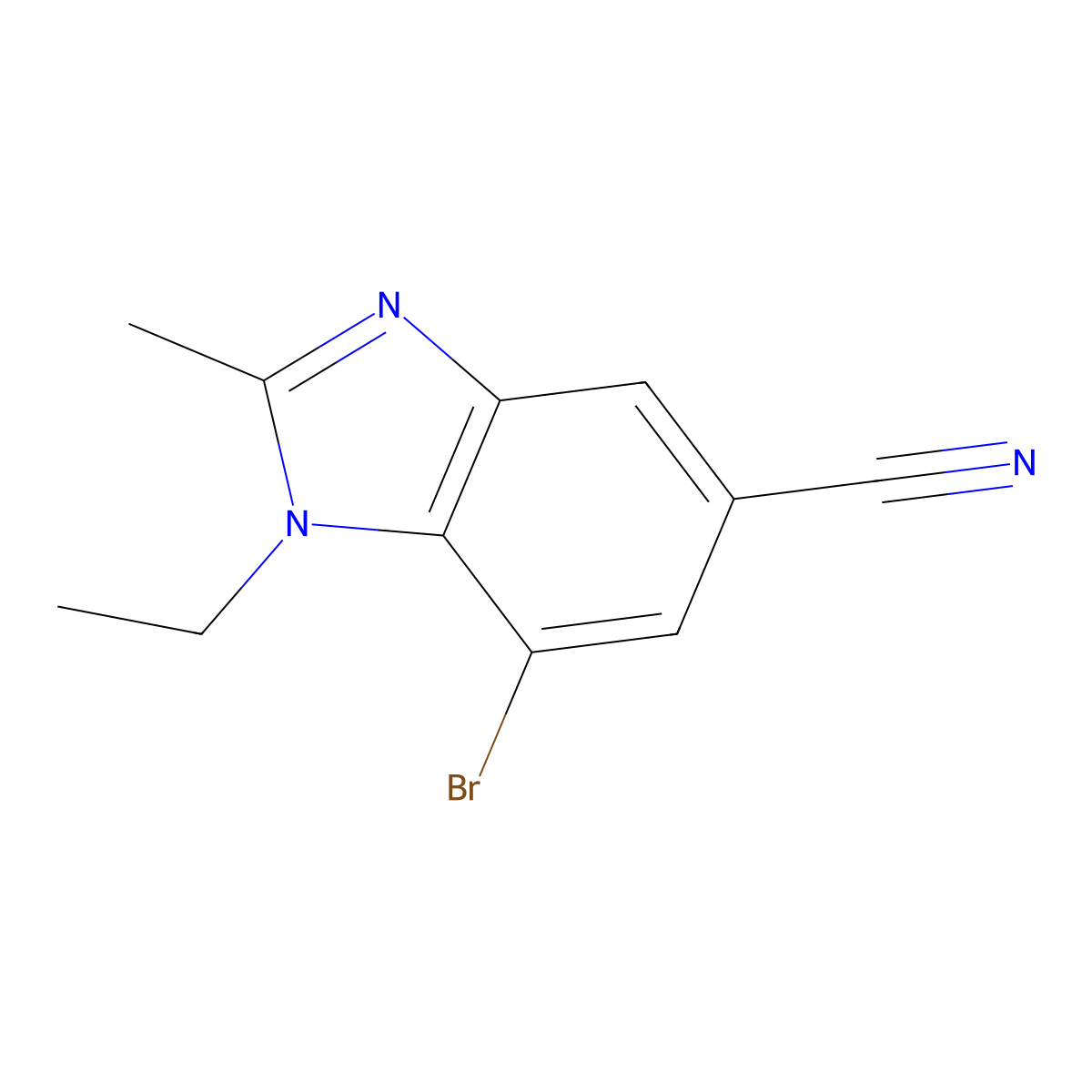 7-Bromo-1-ethyl-2-methylbenzodiazole-5-carbonitrile molecular structure, CAS 1420800-19-6