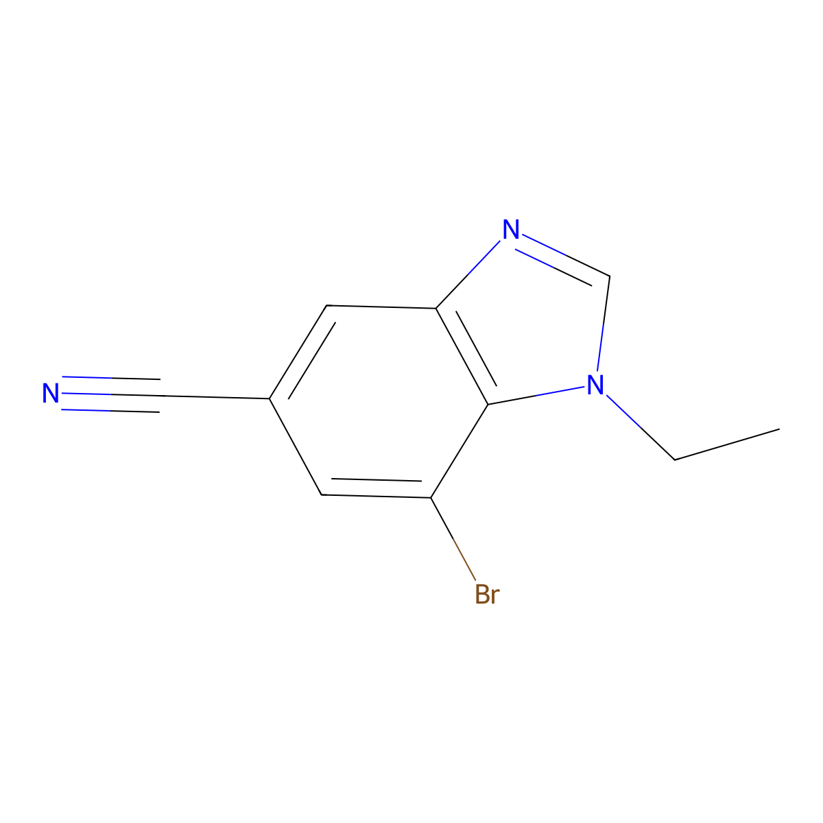 7-Bromo-1-ethylbenzodiazole-5-carbonitrile molecular structure, CAS 1420800-22-1